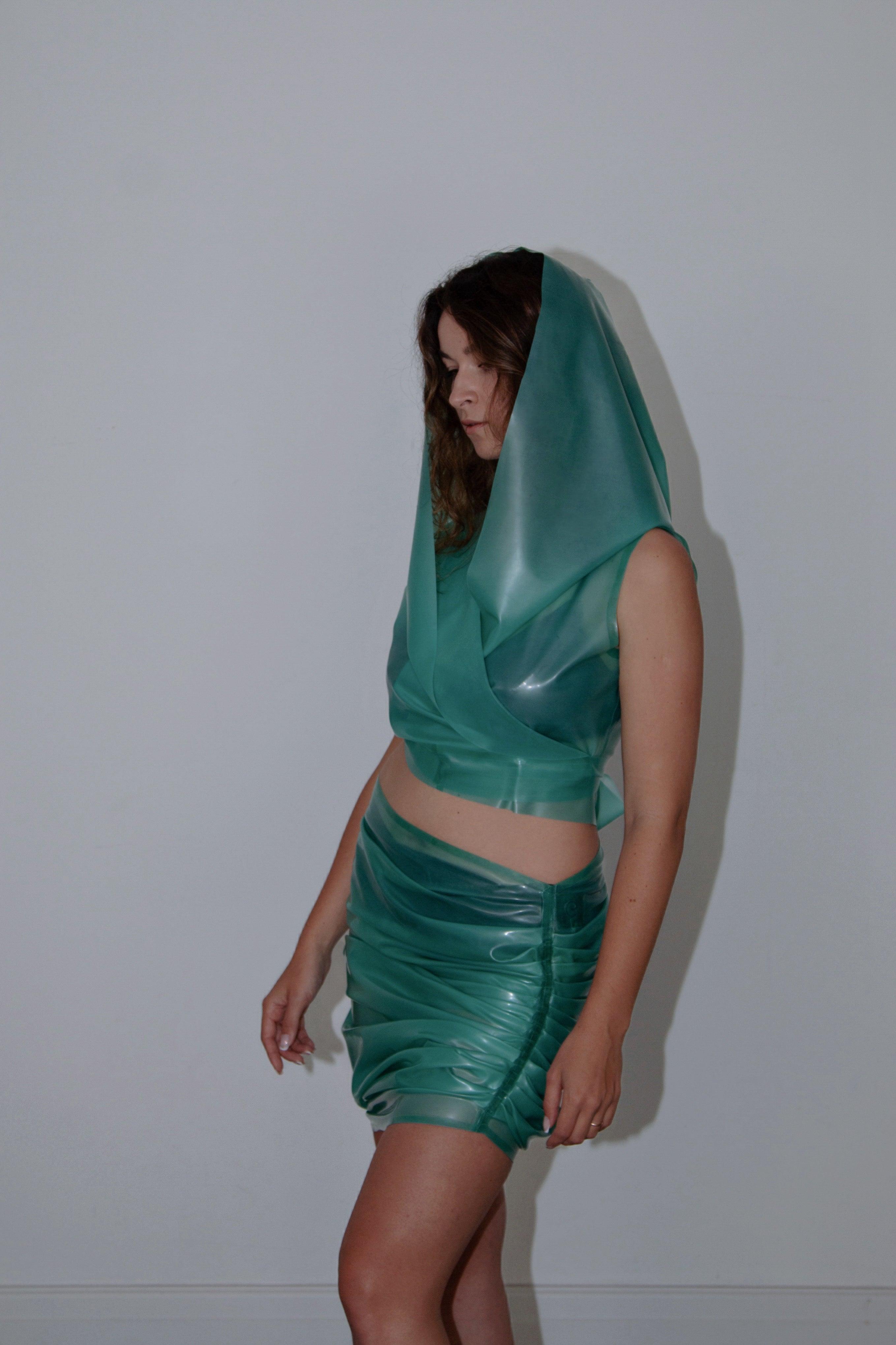 Hooded Top in Silver