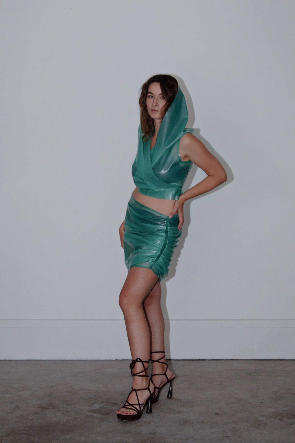 Hooded Top in Teal