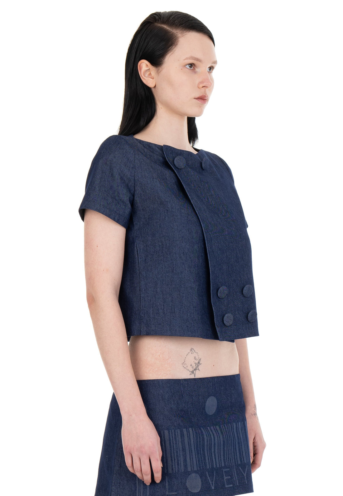 탈부착 가능한 슬리브 수트 재킷 데님