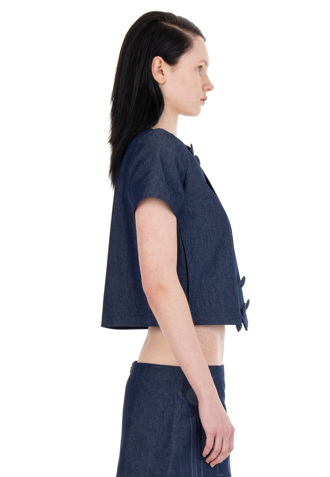 탈부착 가능한 슬리브 수트 재킷 데님