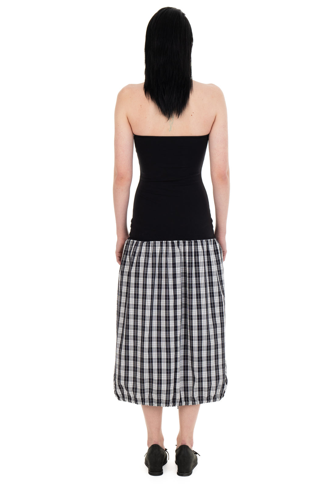 Lucky Girl Tube Dress in Black Checkered