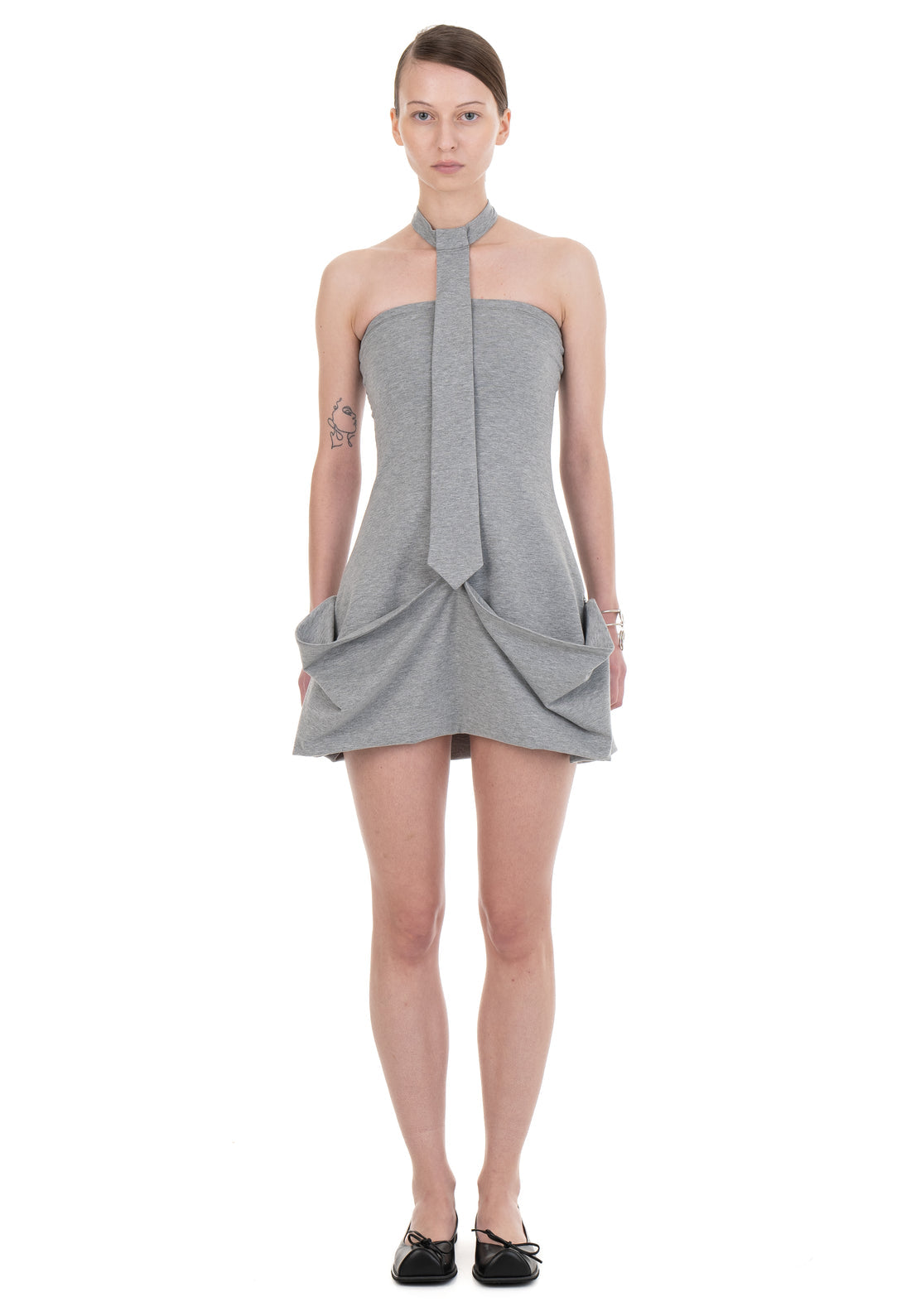 Necktie Draped Dress