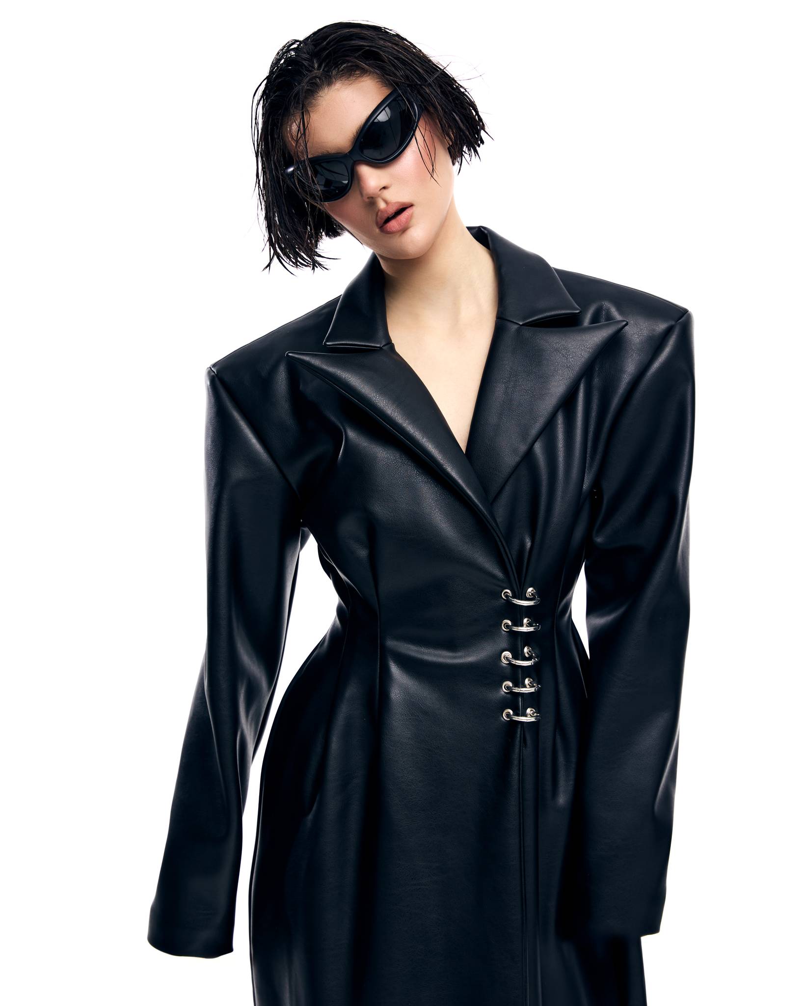 Aurora Faux Leather Maxi Coat