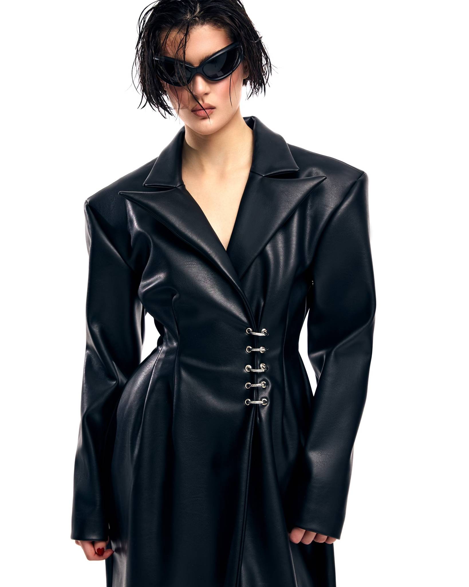 Aurora Faux Leather Maxi Coat