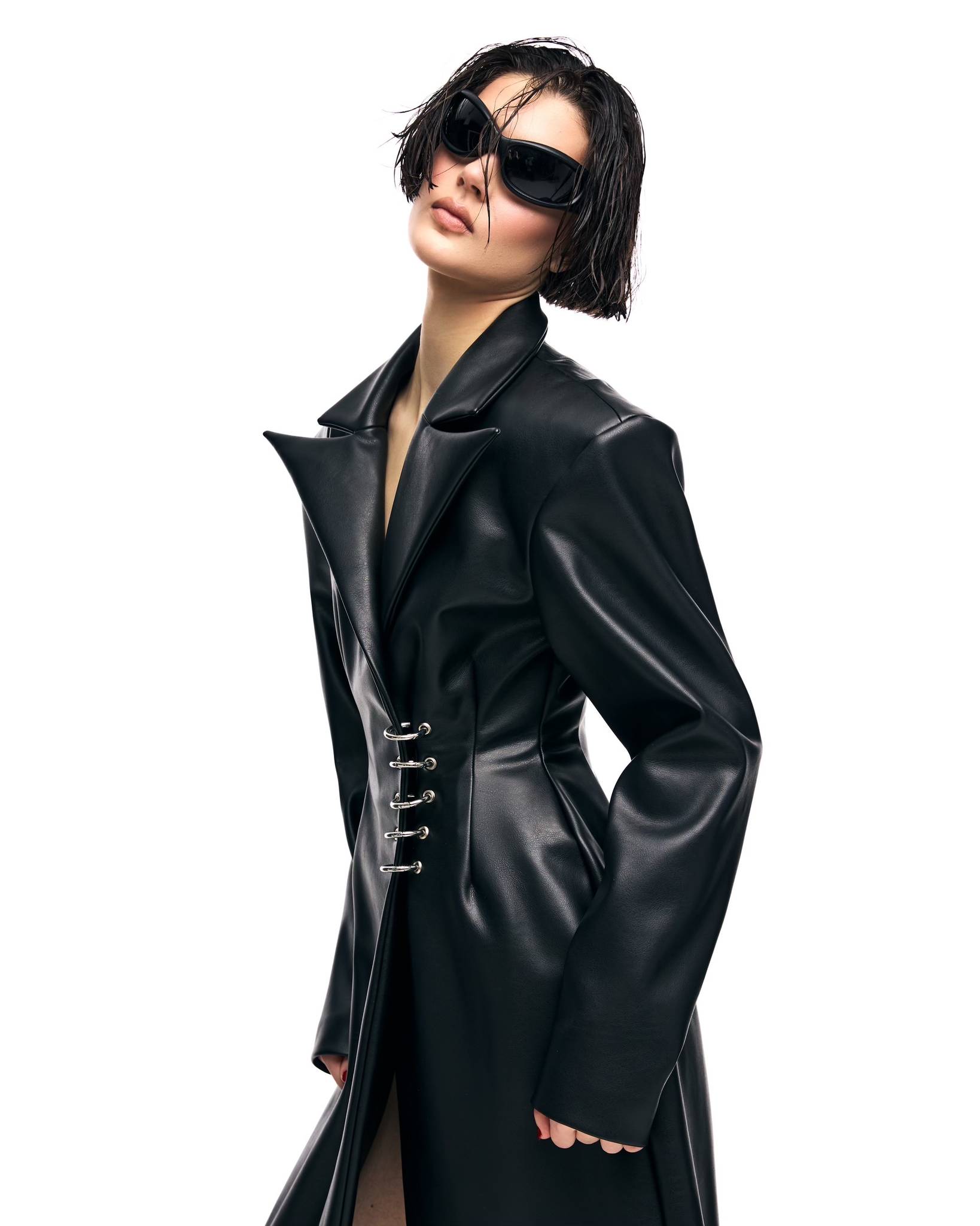 Aurora Faux Leather Maxi Coat