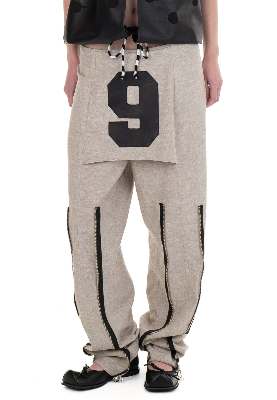 Linen Number Skirt Trouser