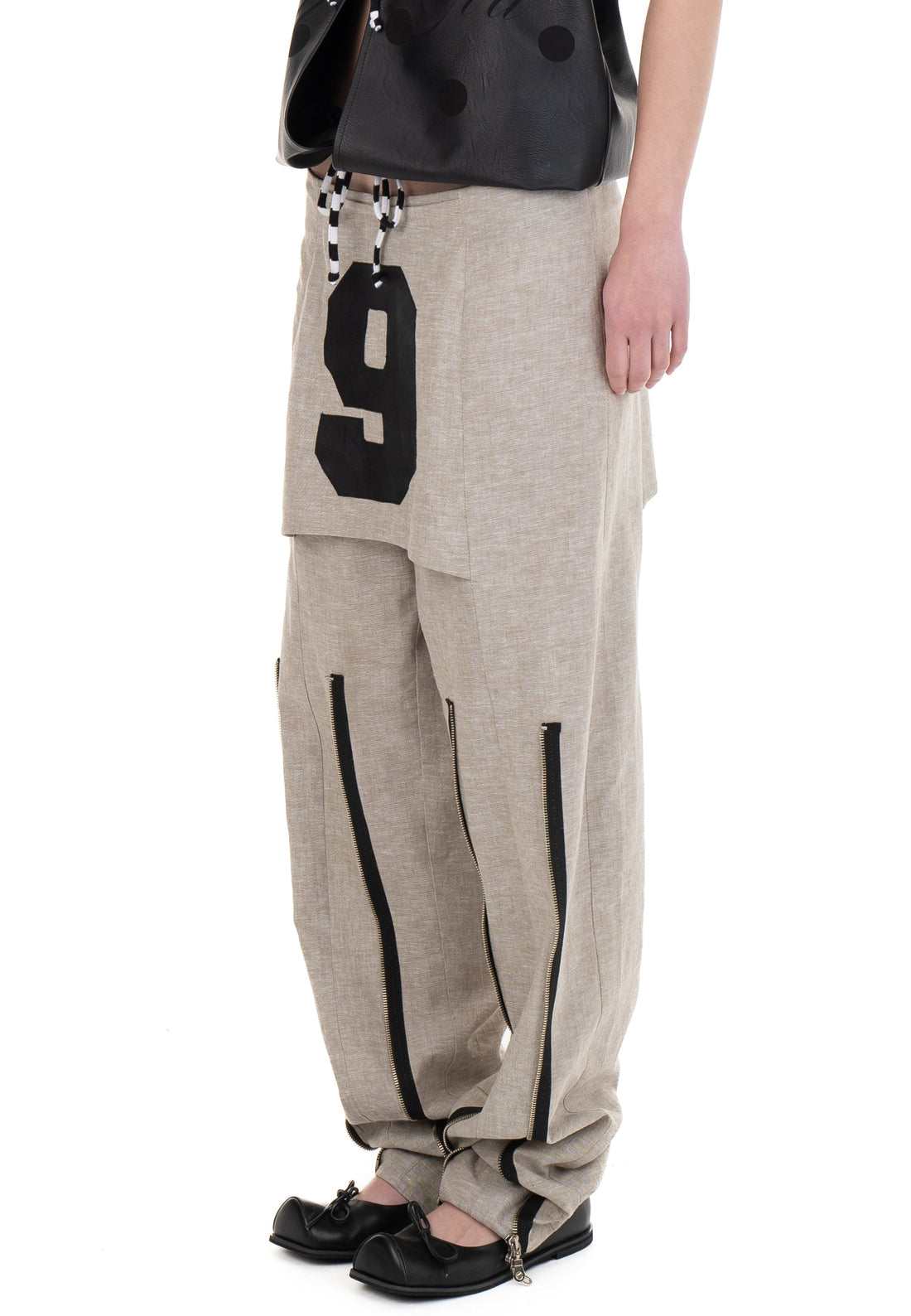 Linen Number Skirt Trouser