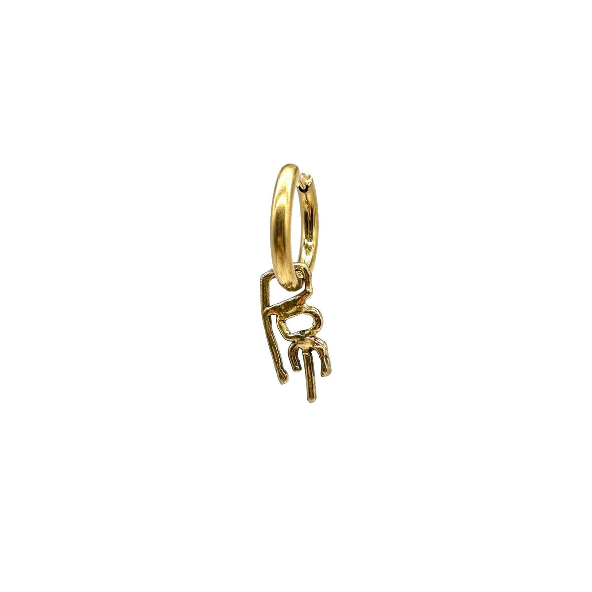 Fuck Hoop Single Earring in Brass