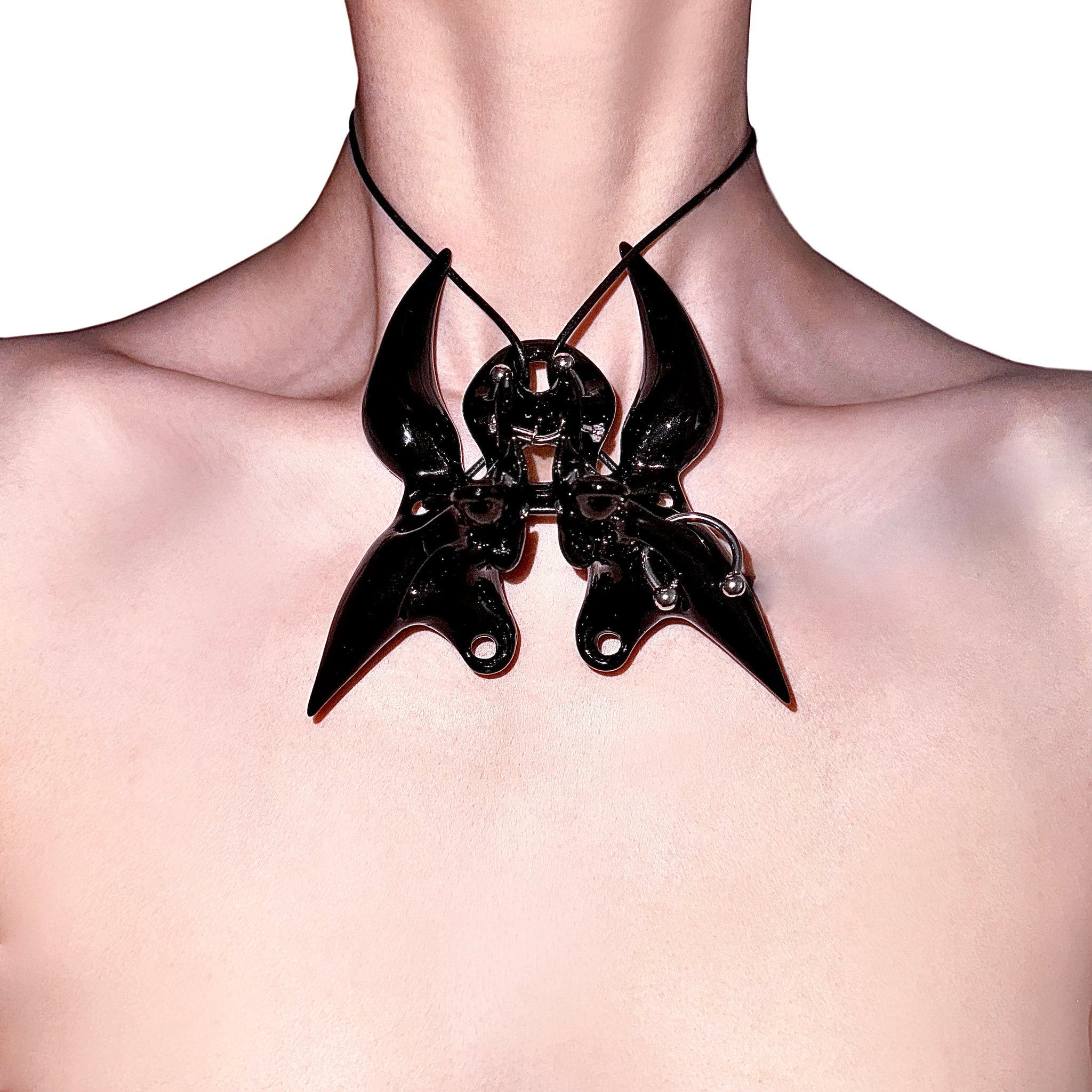 Black Piercing Cone Necklace