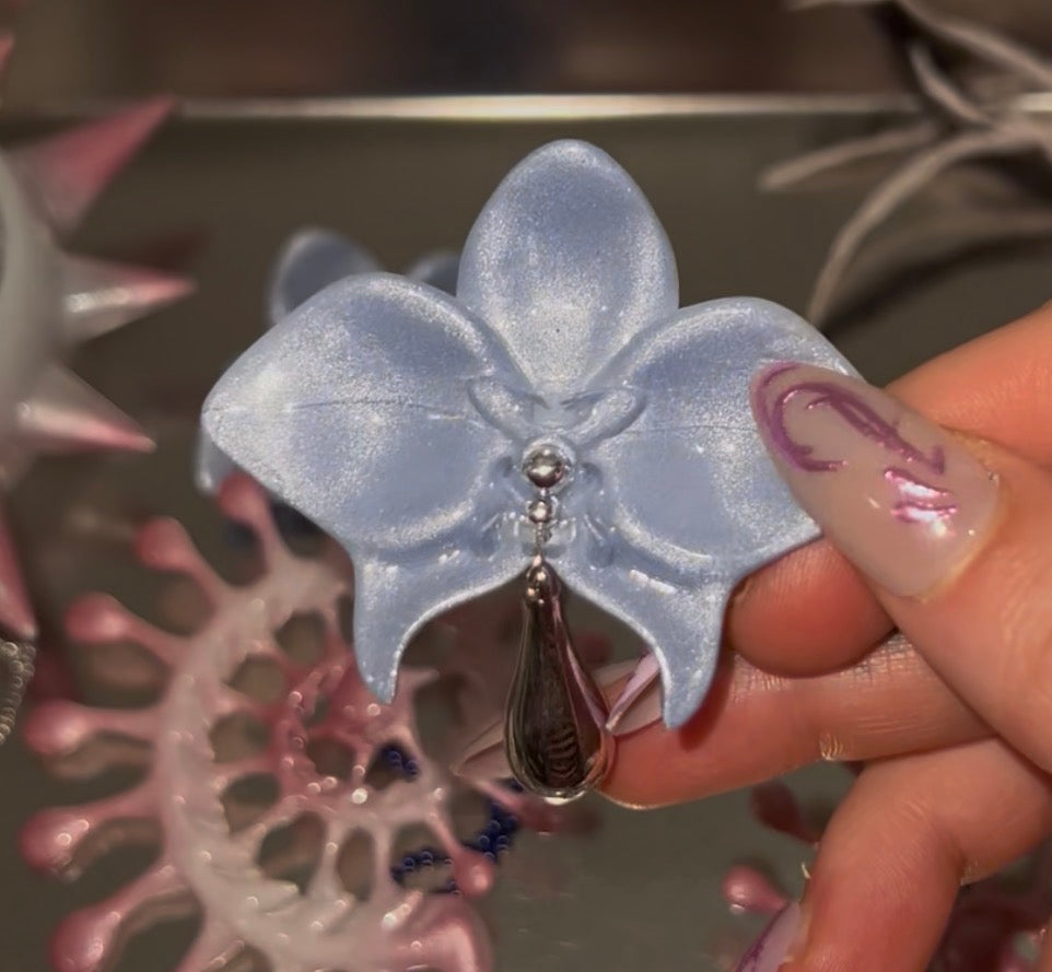 Orchid Droplet Earring Set in Blue