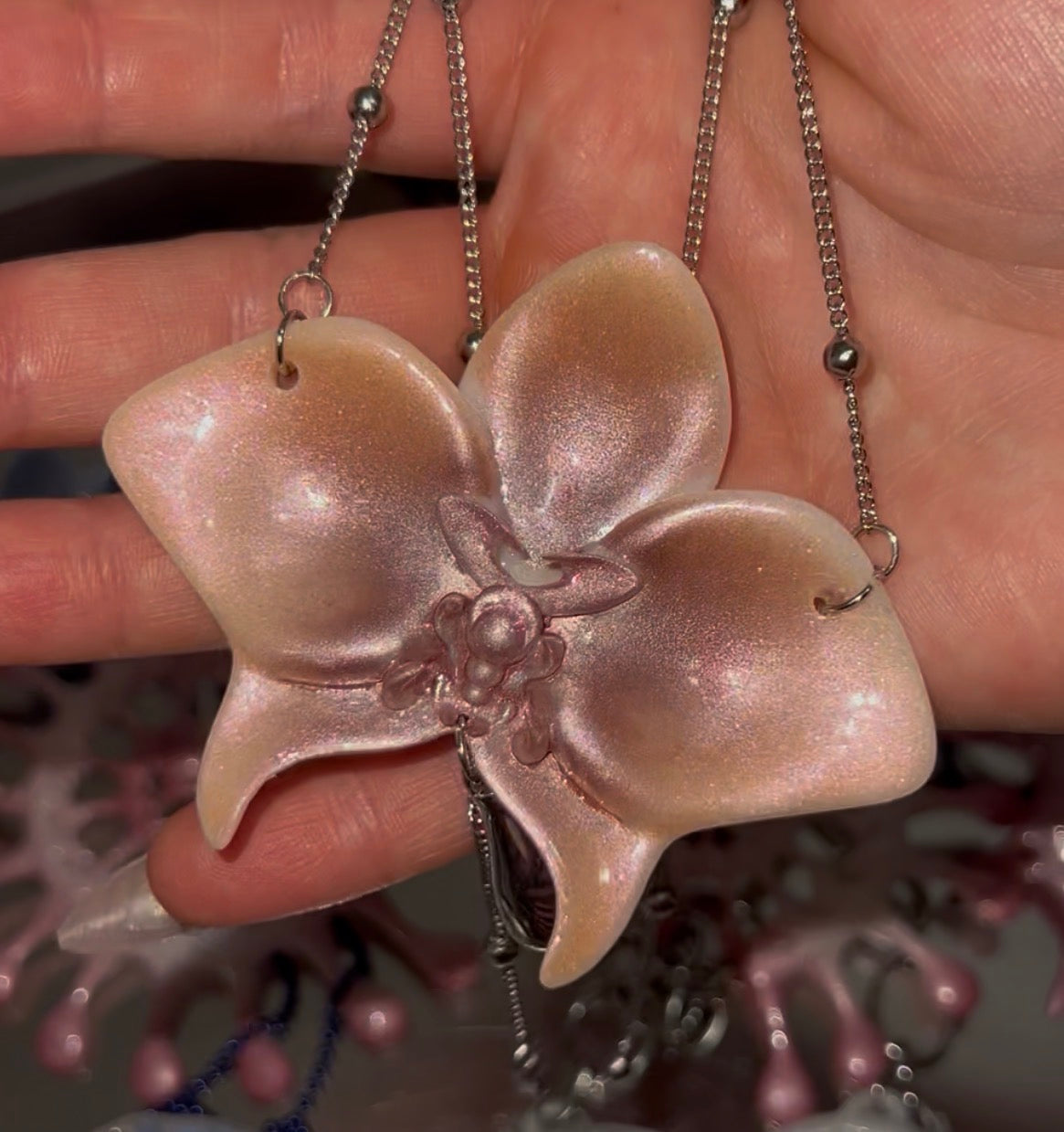Orchid Droplet Necklace
