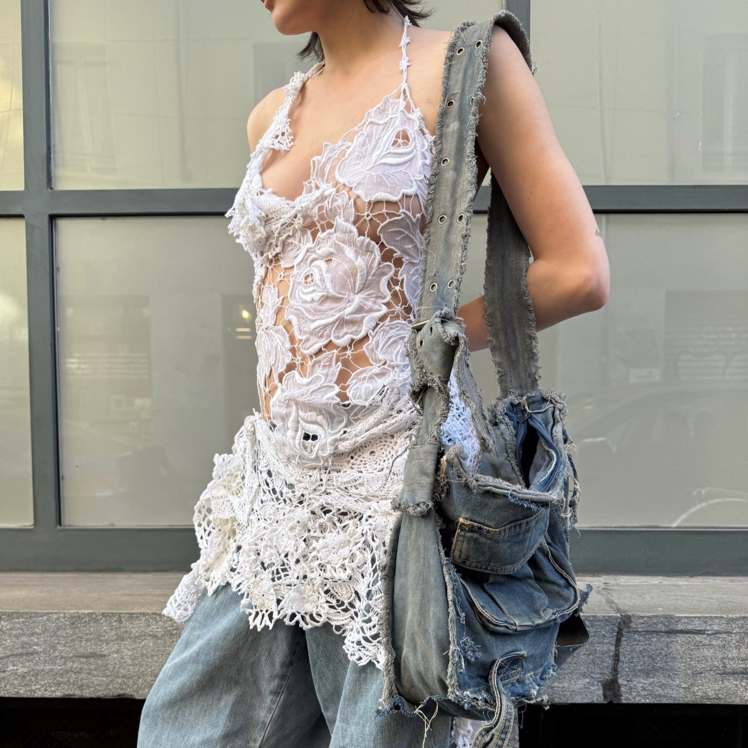 스웜프 데님 백