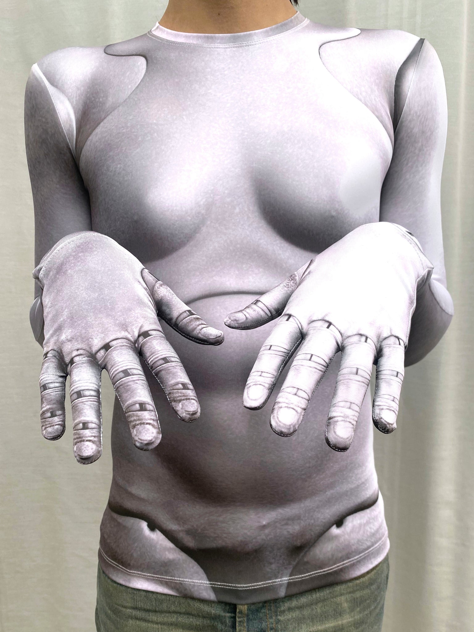 Silver Doll Top With Gloves