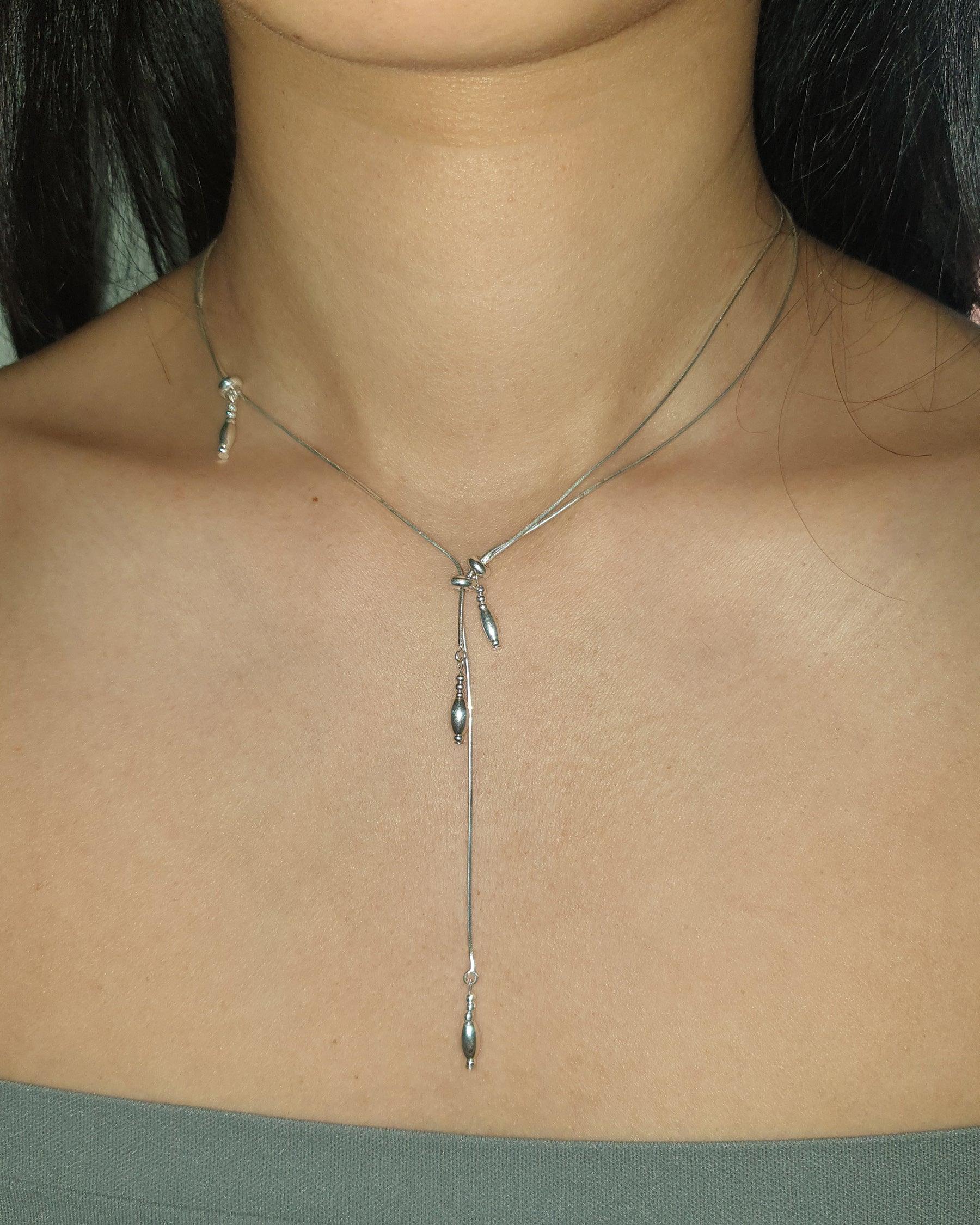 Silver Tassel Necklace 03