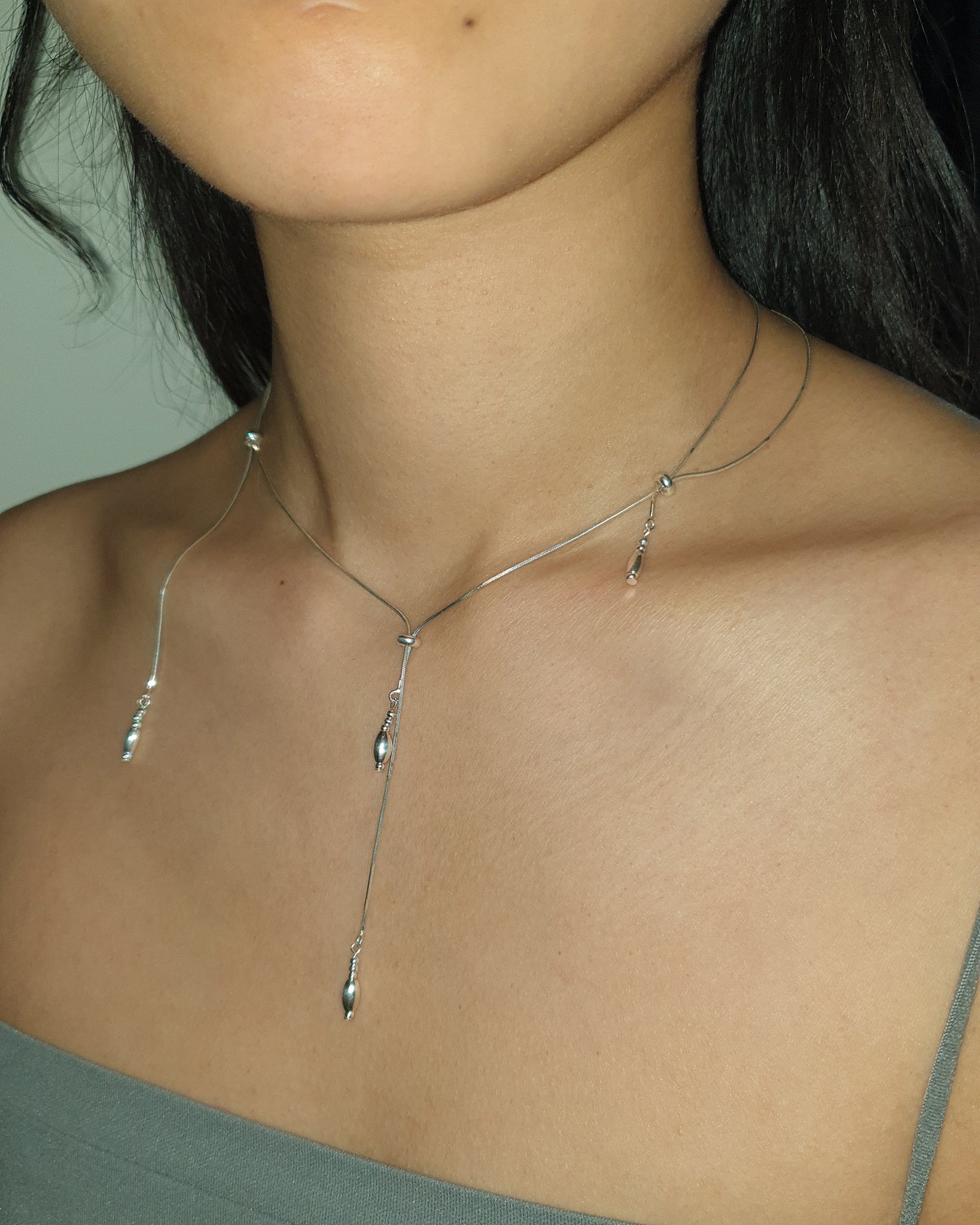 Silver Tassel Necklace 03