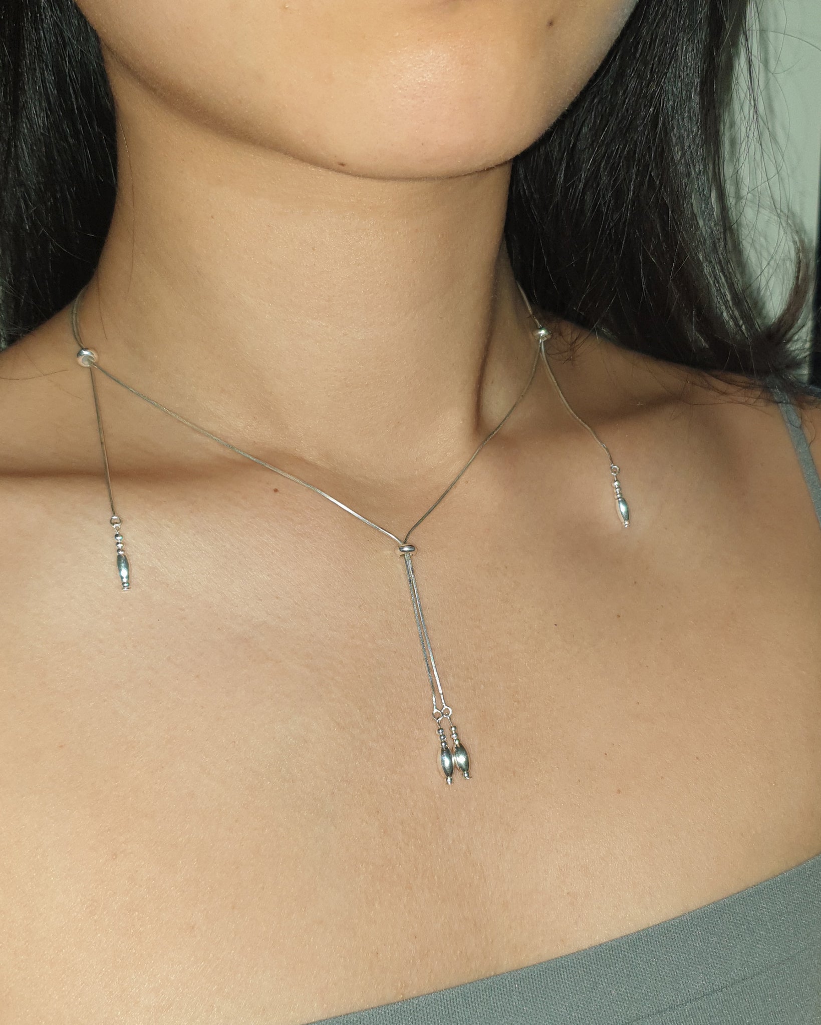 Silver Tassel Necklace 03
