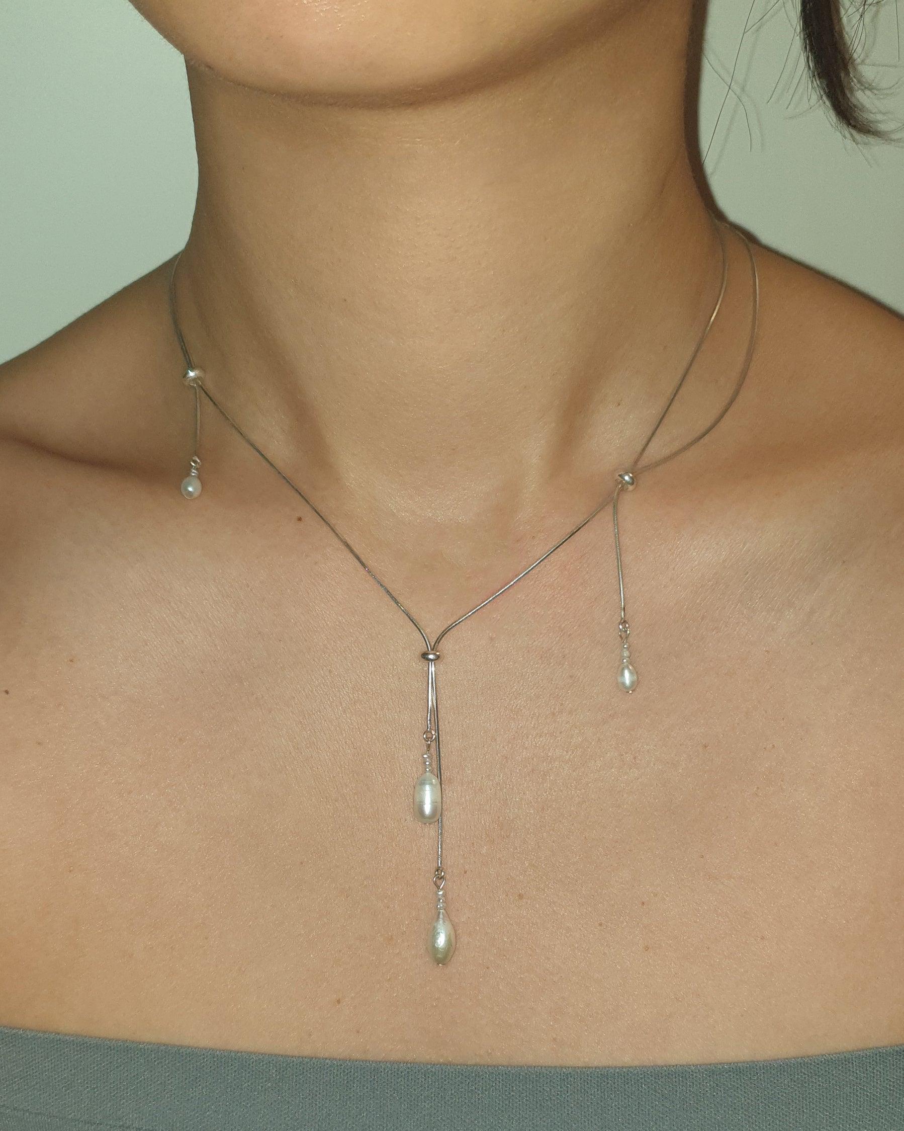 진주 태슬 목걸이 03 