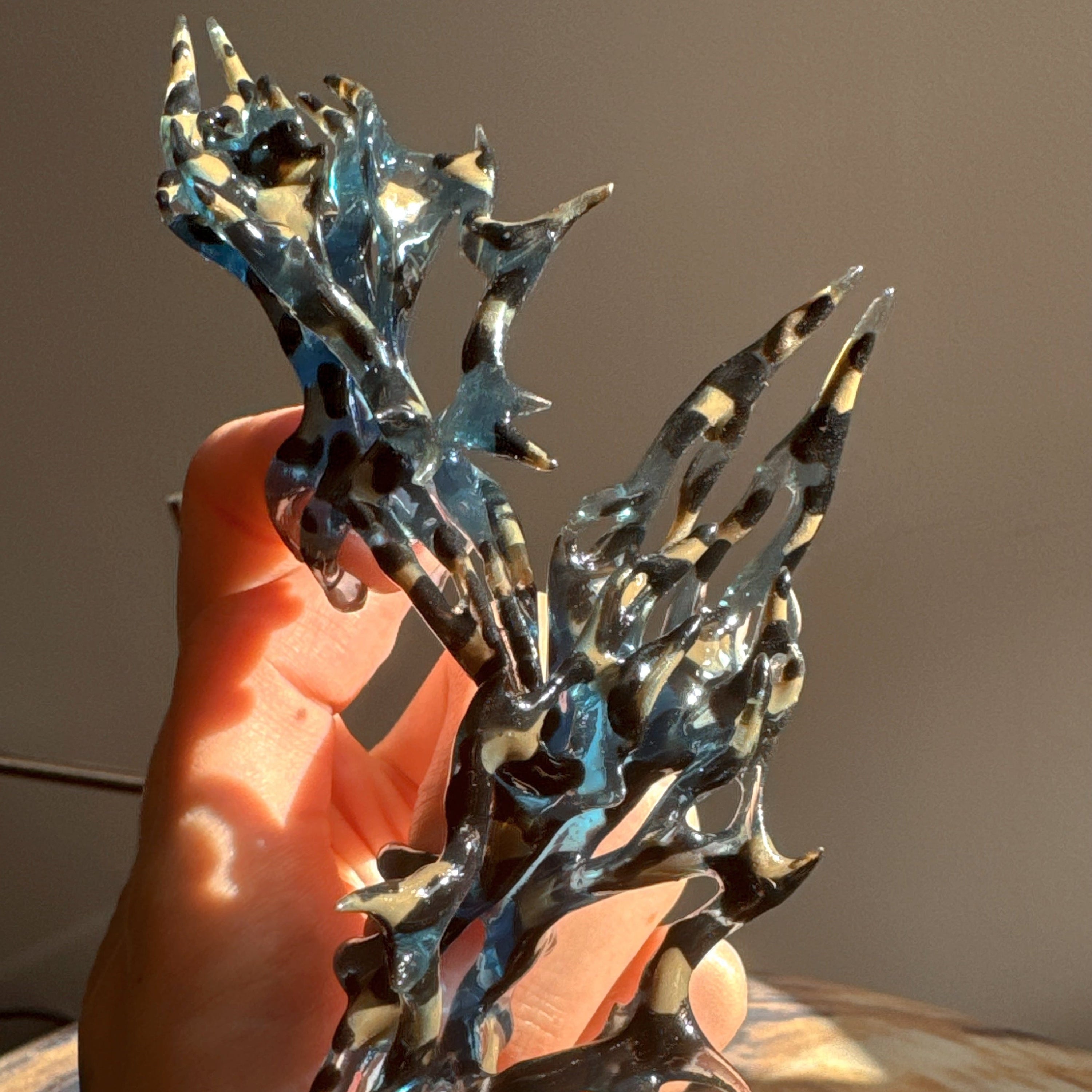 Pixies Nails Ring in Blue Leopard
