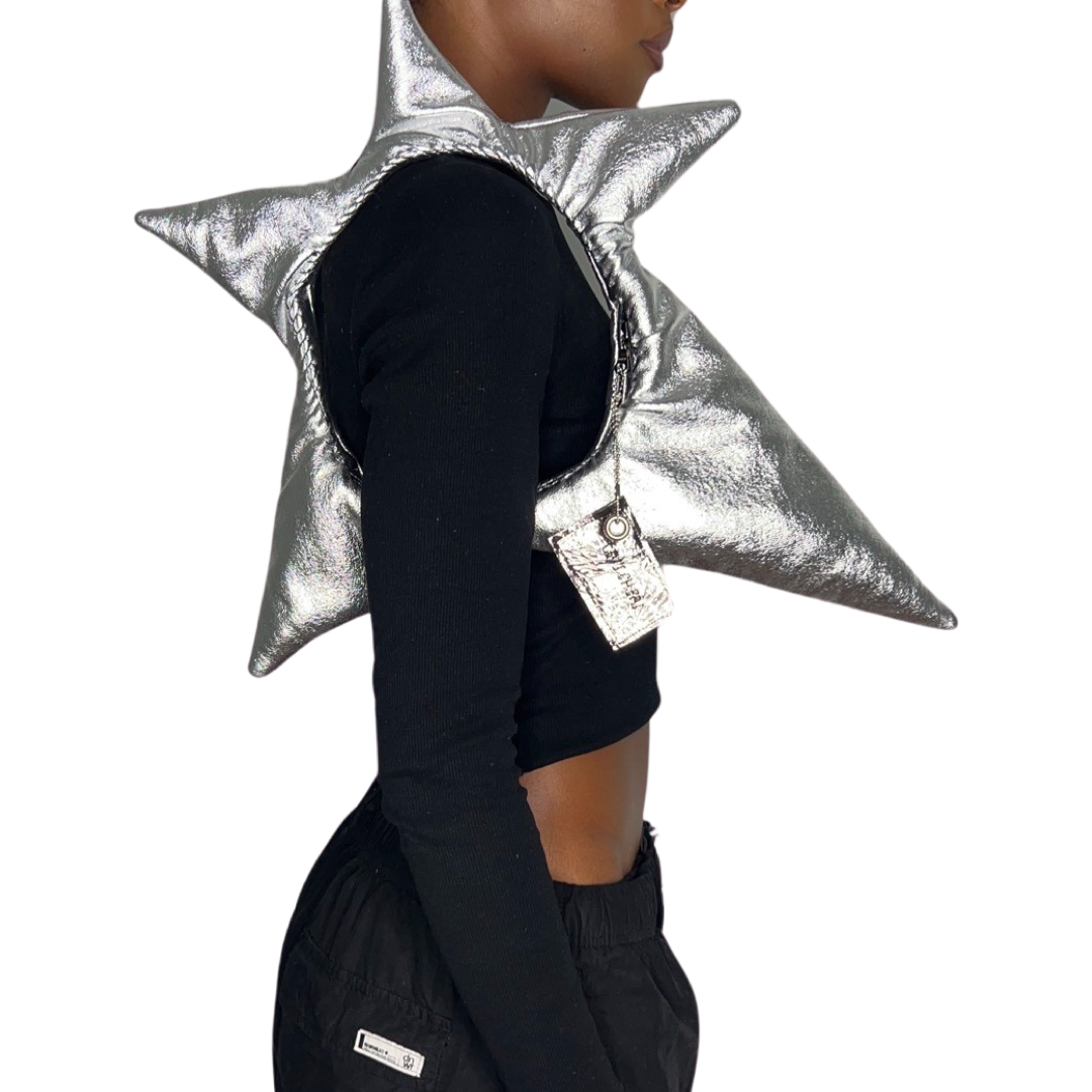 Silver Kokav Star Plush Shoulder Bag