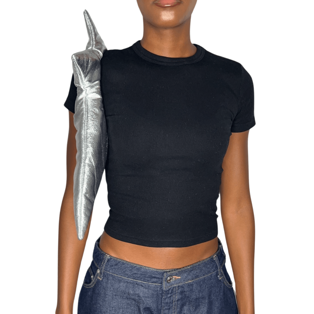 Silberne Kokav Star Plüsch-Umhängetasche