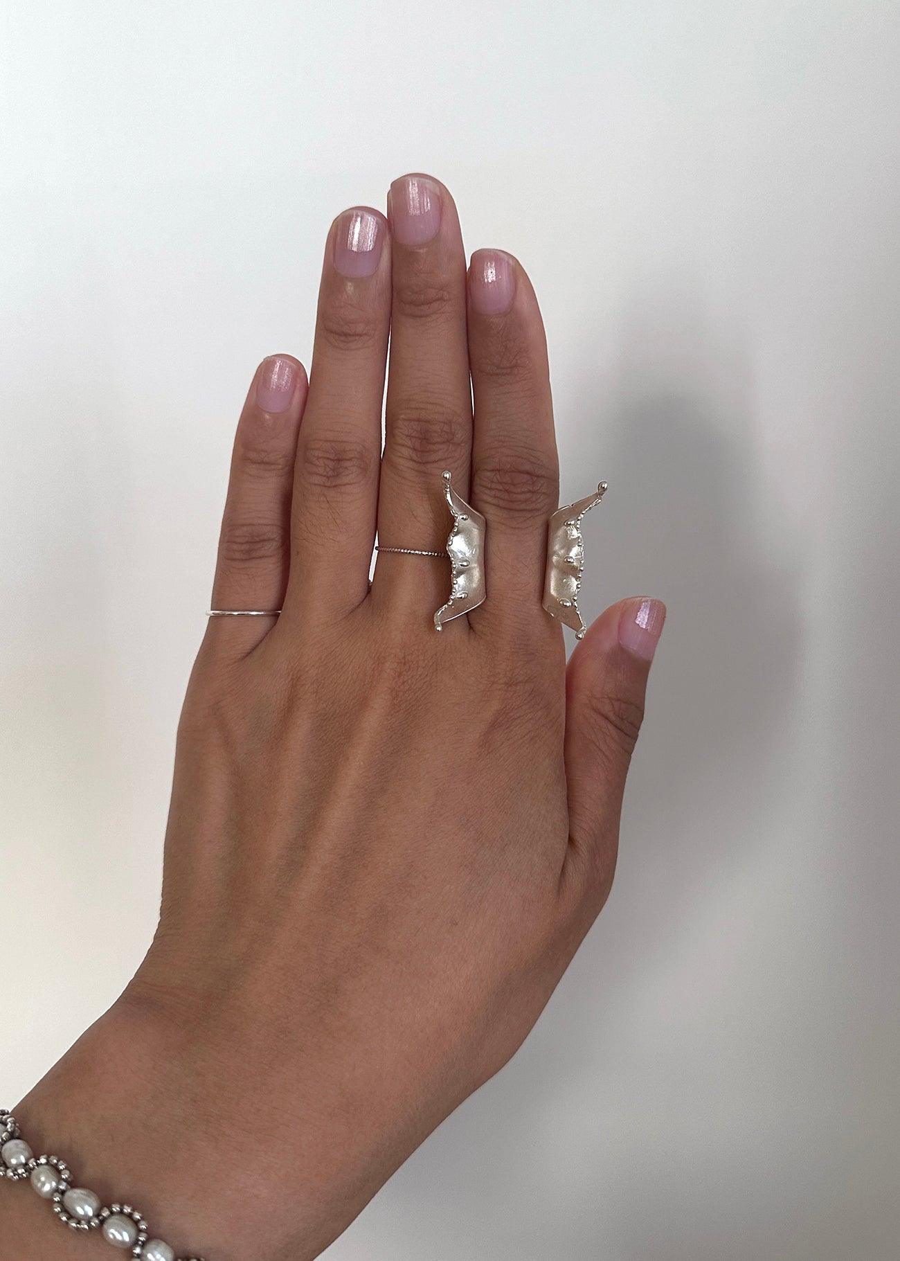 Feenflügel auf Steinen 01 Ring