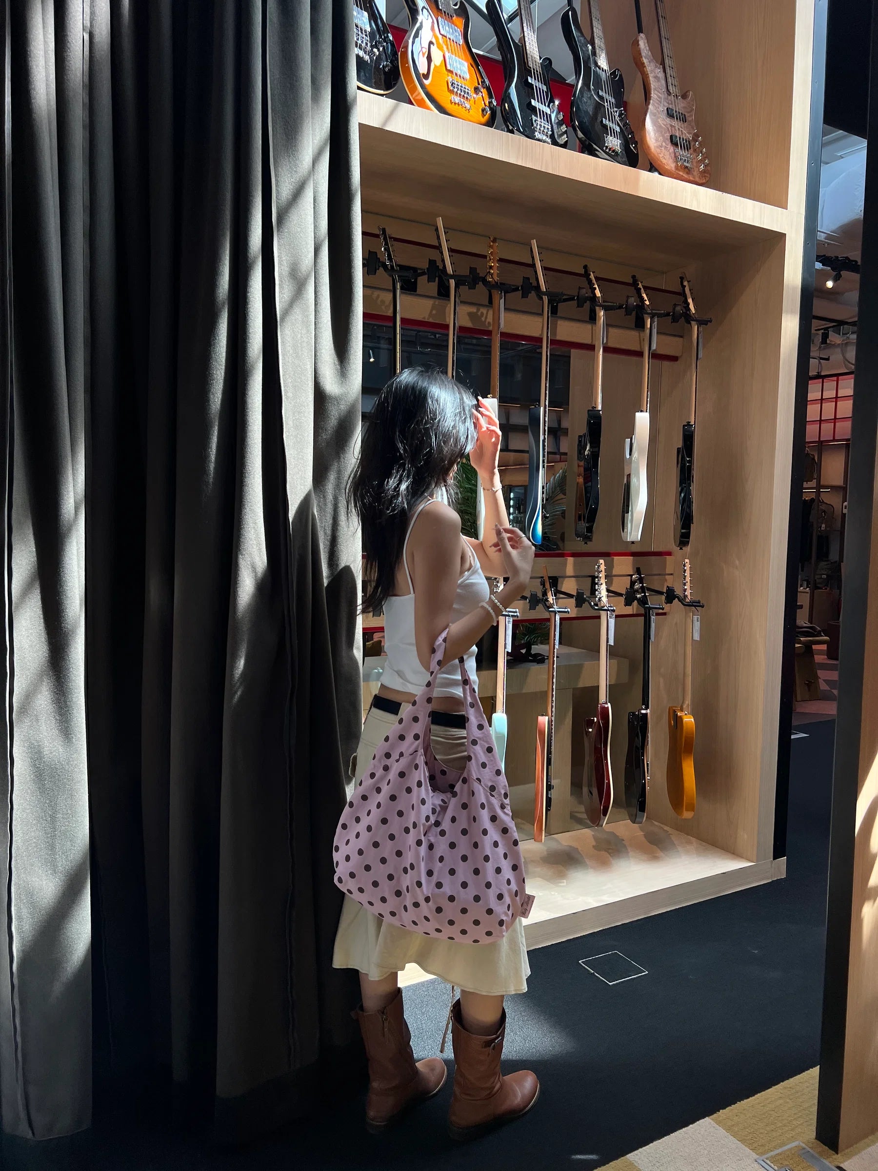 Foldaway Tote - Pink & Brown