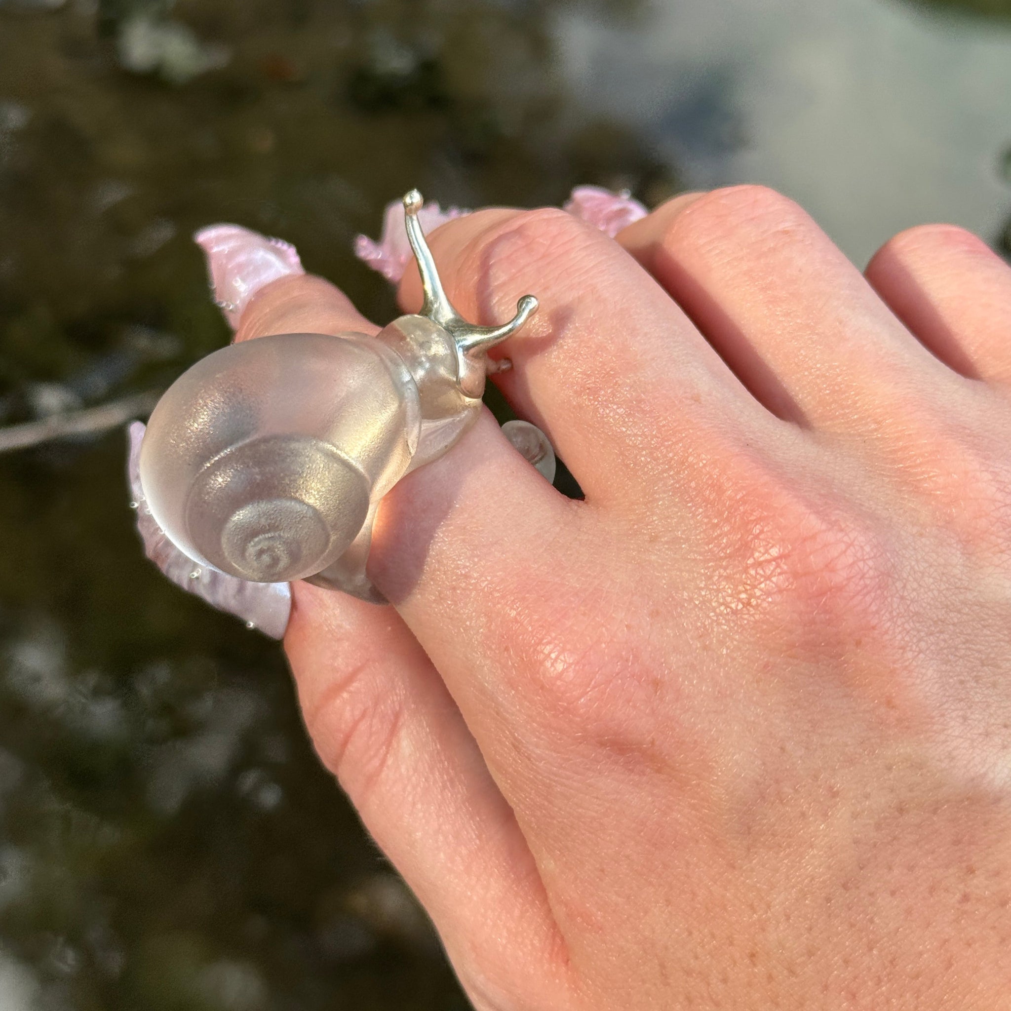 Silver Spine Snail Ring