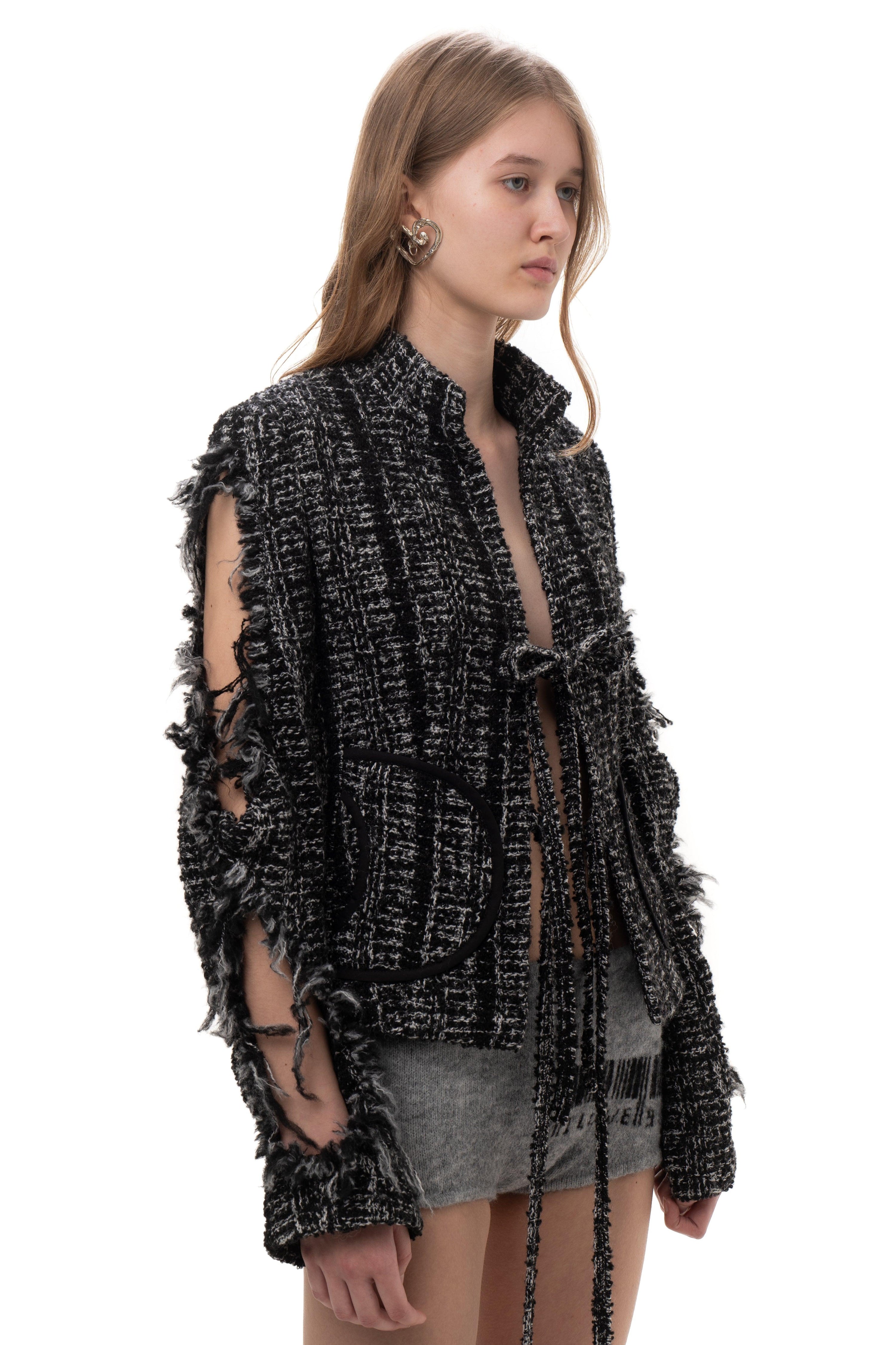 트위스트 슬리브 수트 재킷