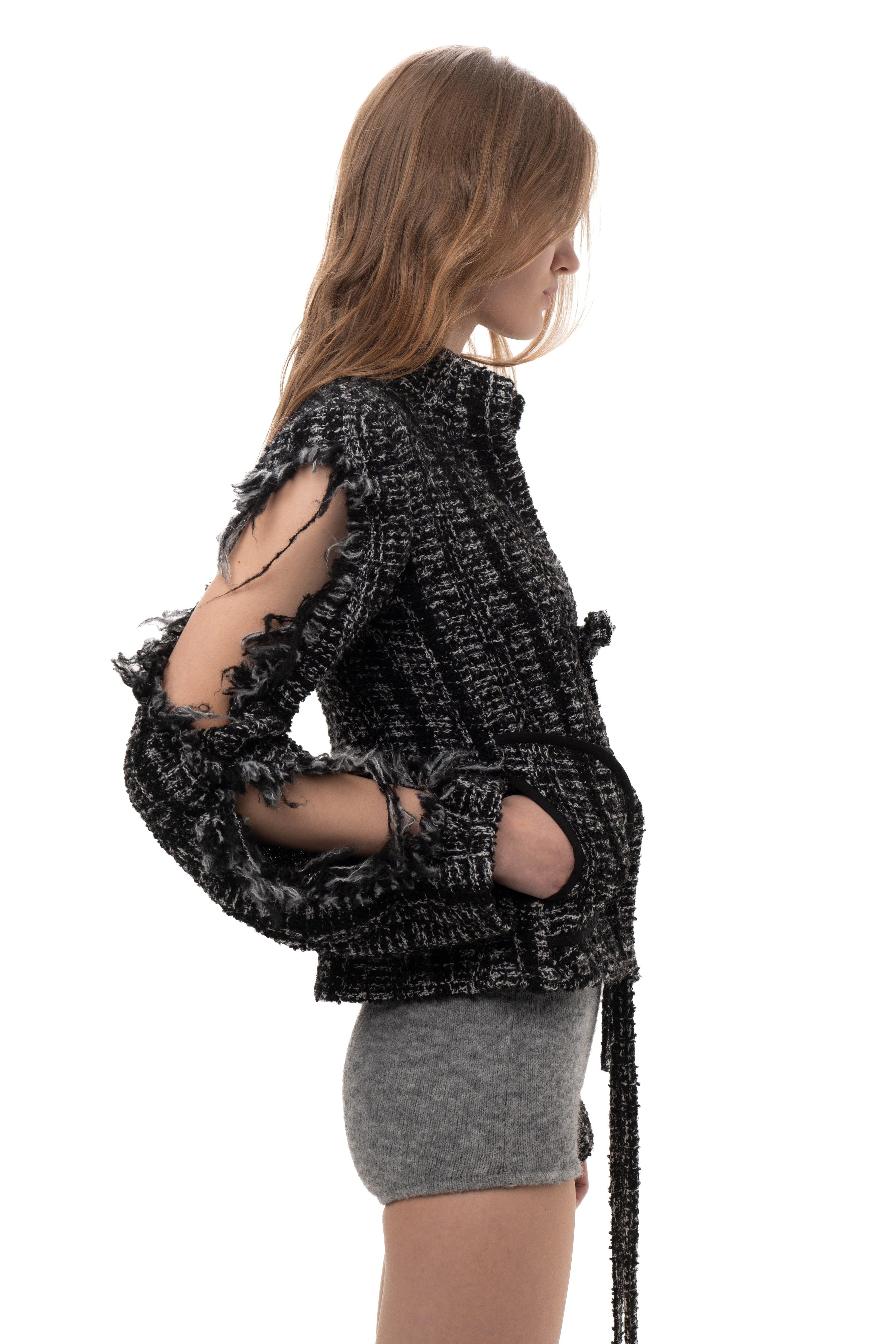 트위스트 슬리브 수트 재킷