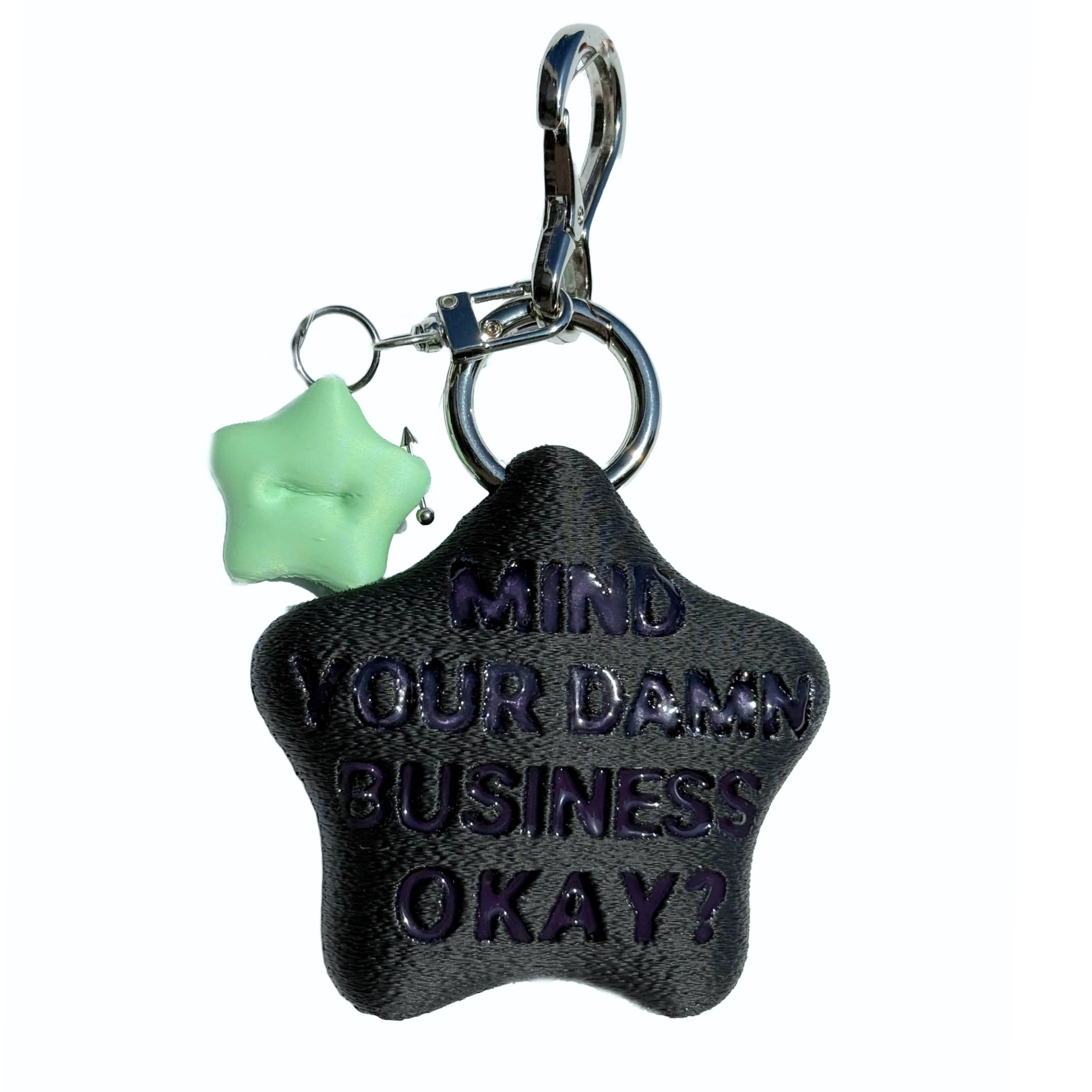 Mind Ur Business Mirror Keychain in Black