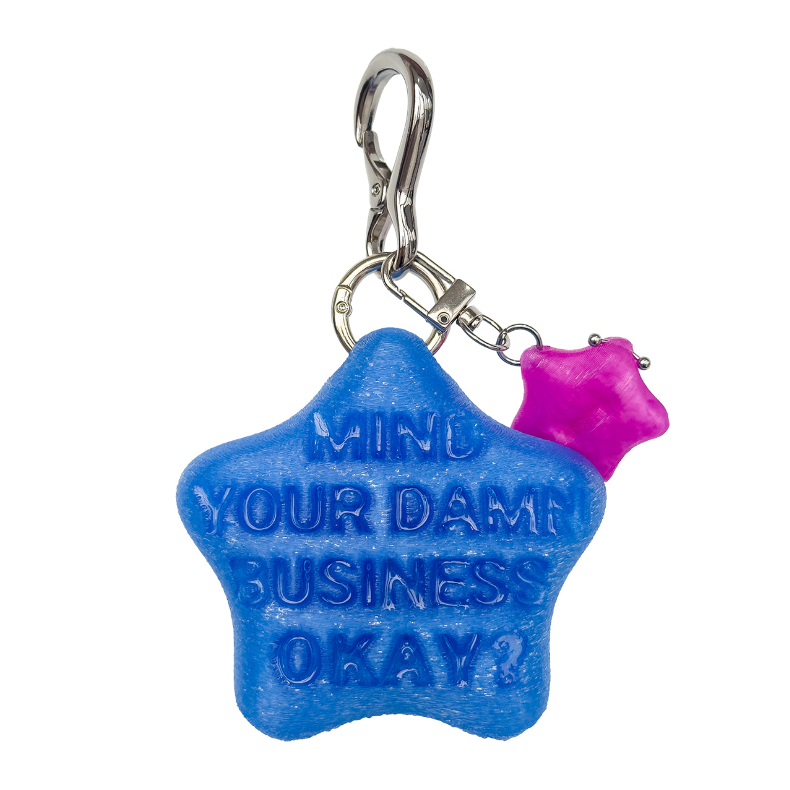 Mind Ur Business Mirror Keychain in Blue