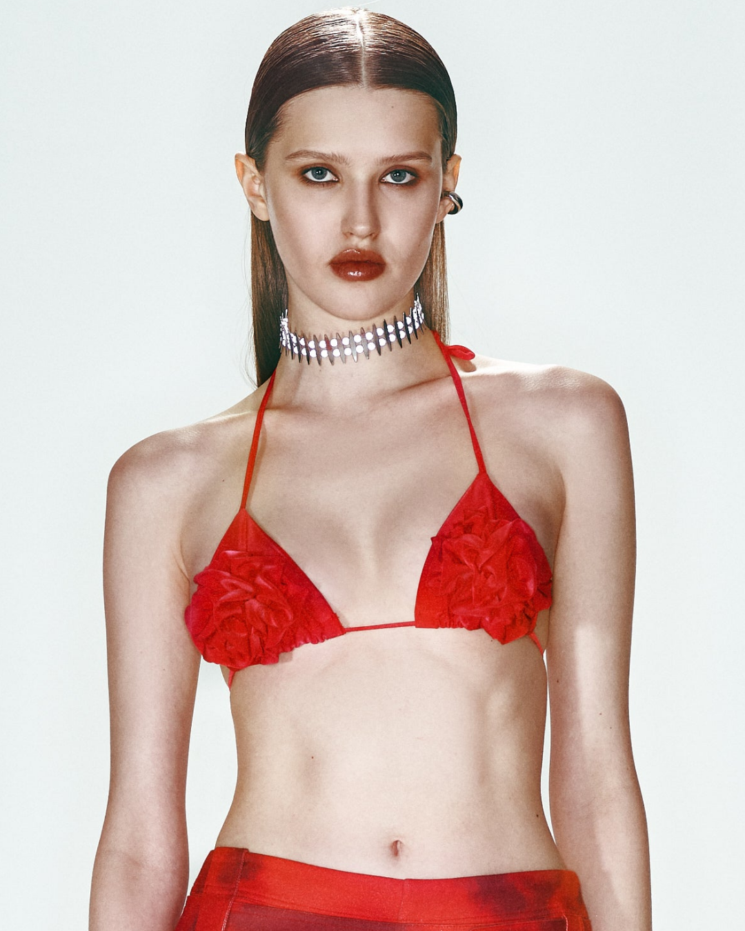 가시 달린 장미 브라 (빨간색)