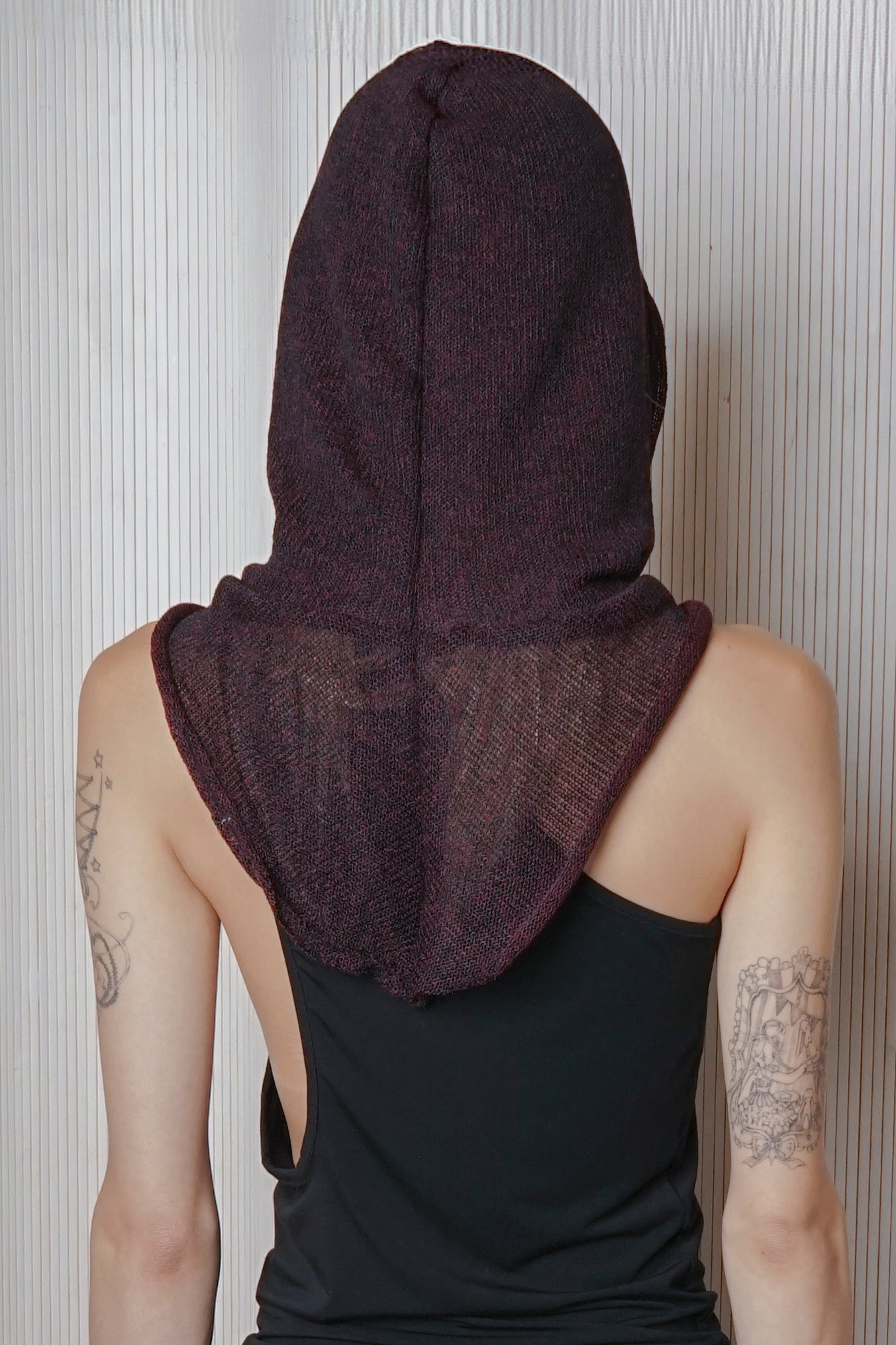 Burgundy Knit Hood