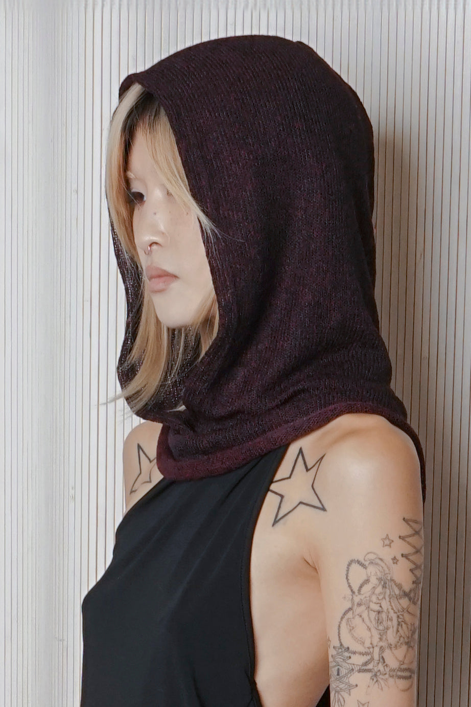 Burgundy Knit Hood