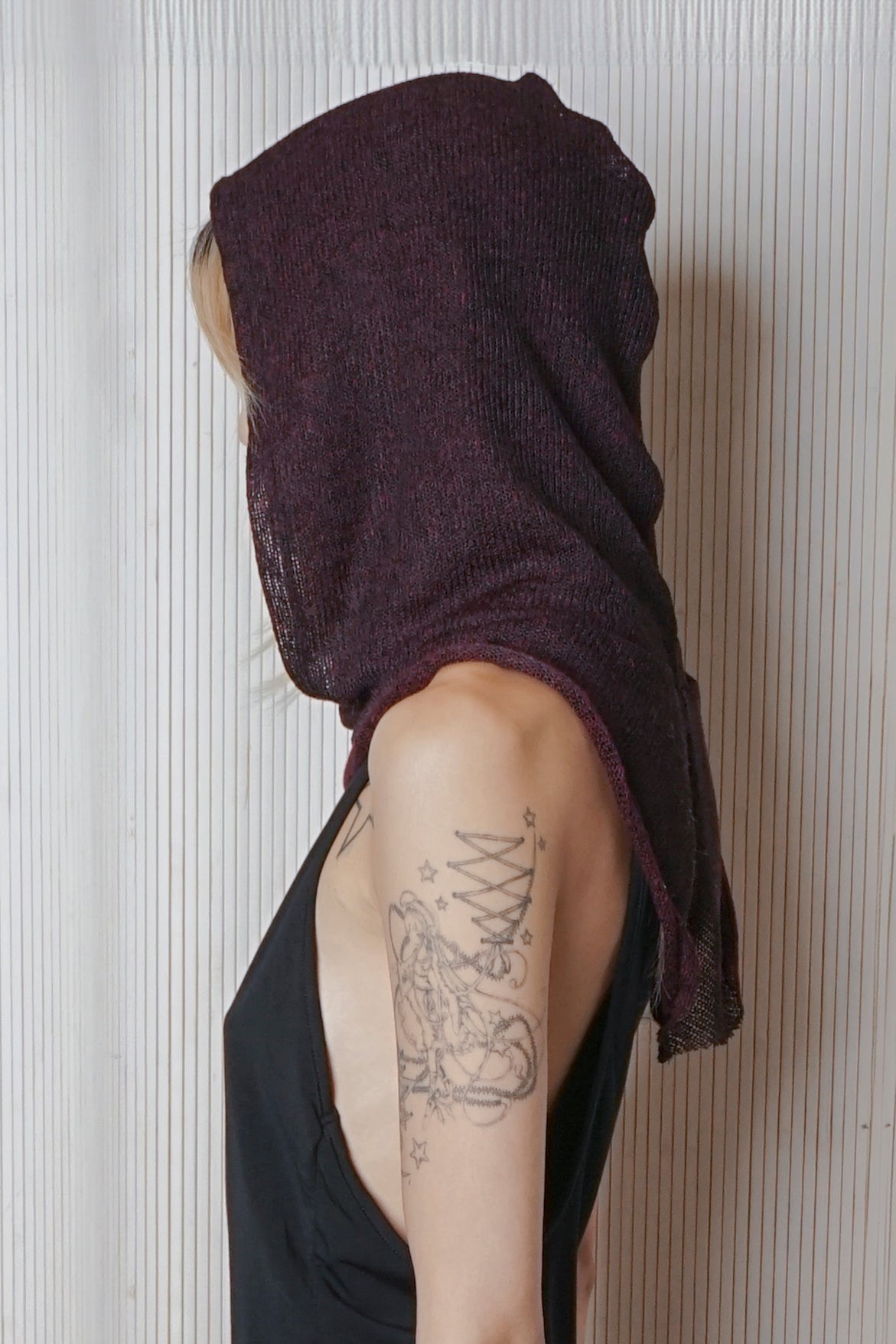 Burgundy Knit Hood