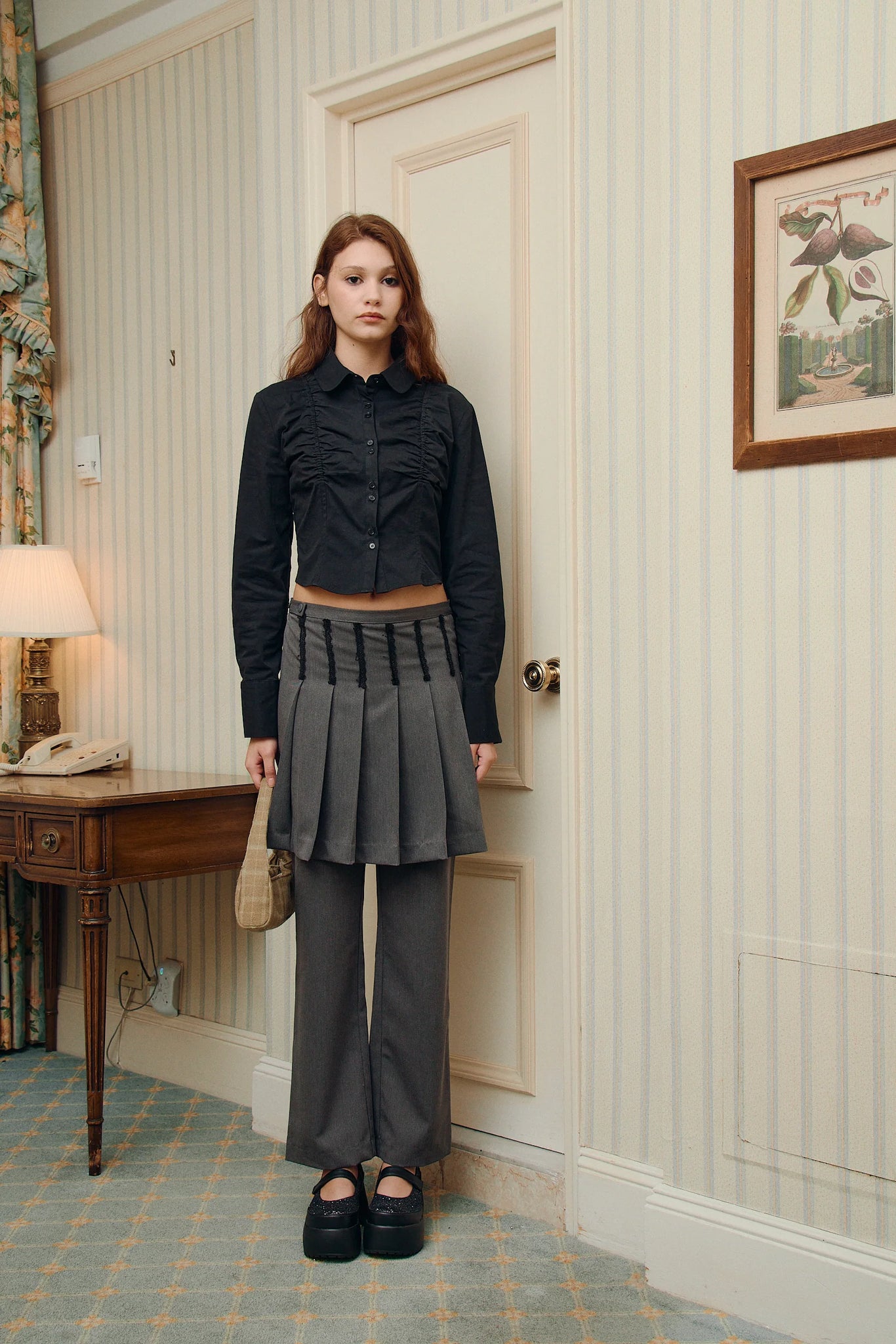 Bestie Ruched Blouse in Black