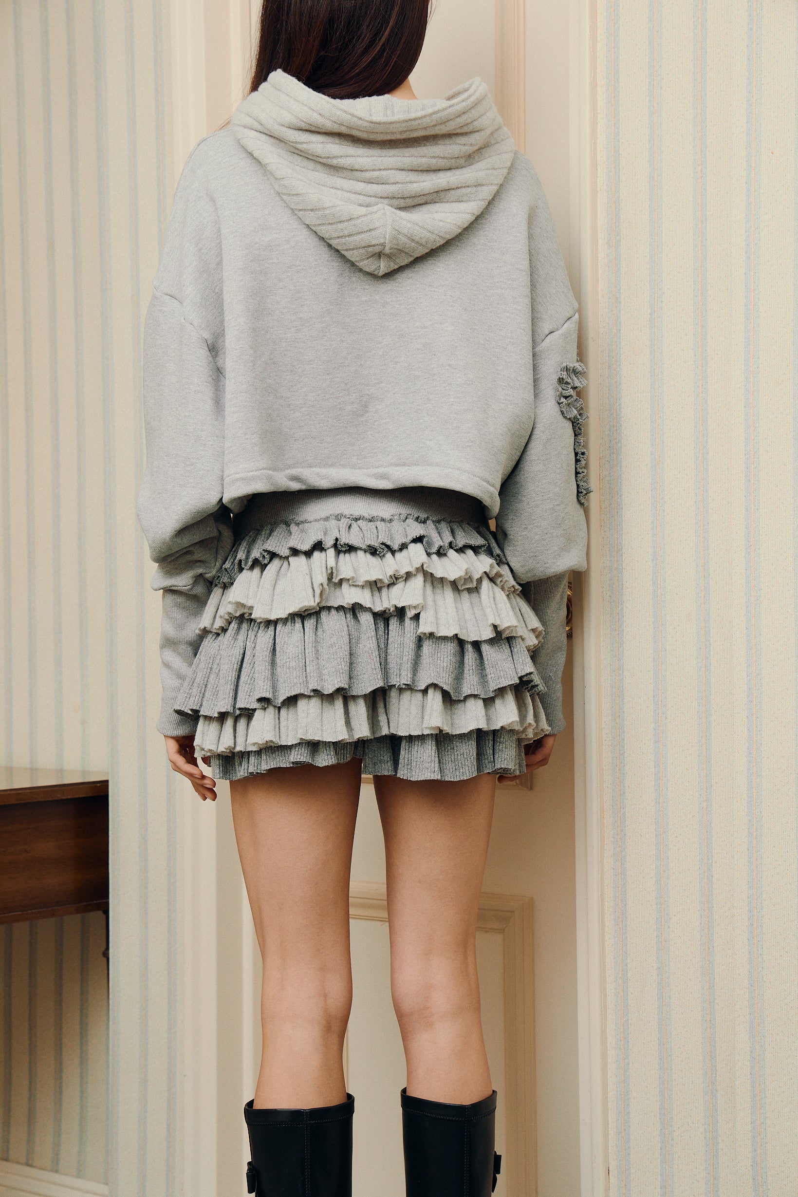 Knitty Crop Hoodie
