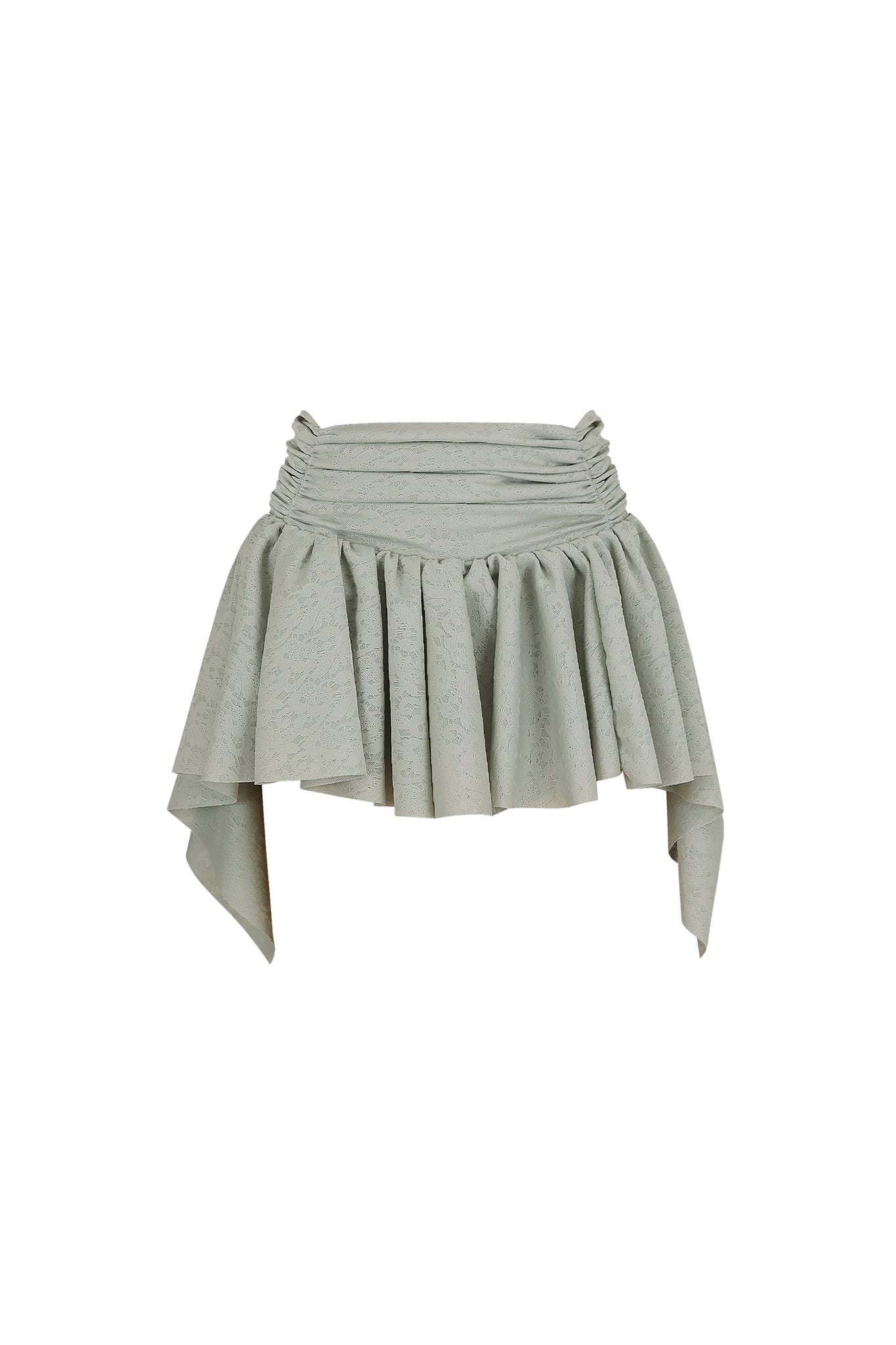 Khaki Lace Shirring Skirt