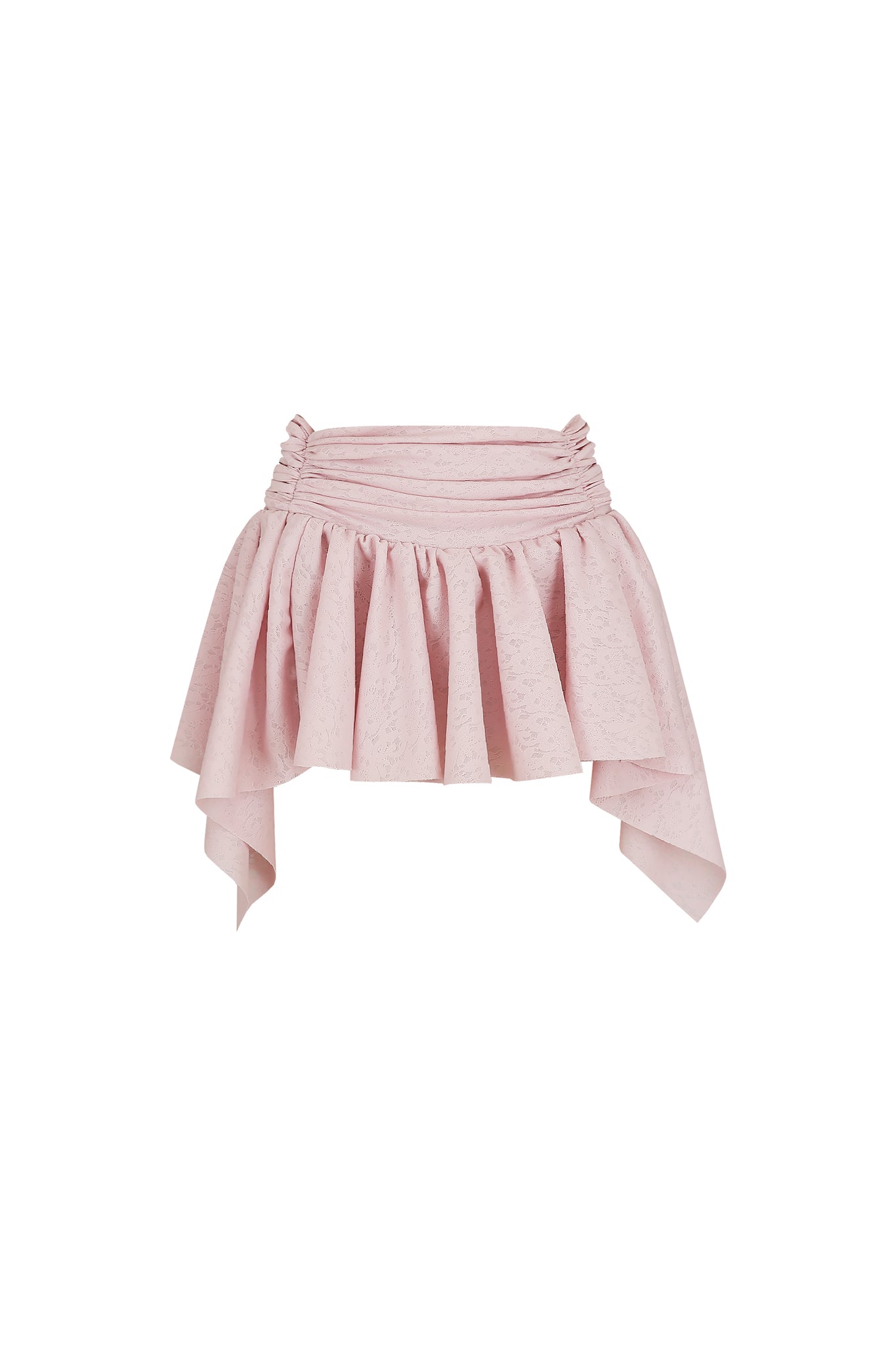 Pink Lace Shirring Skirt