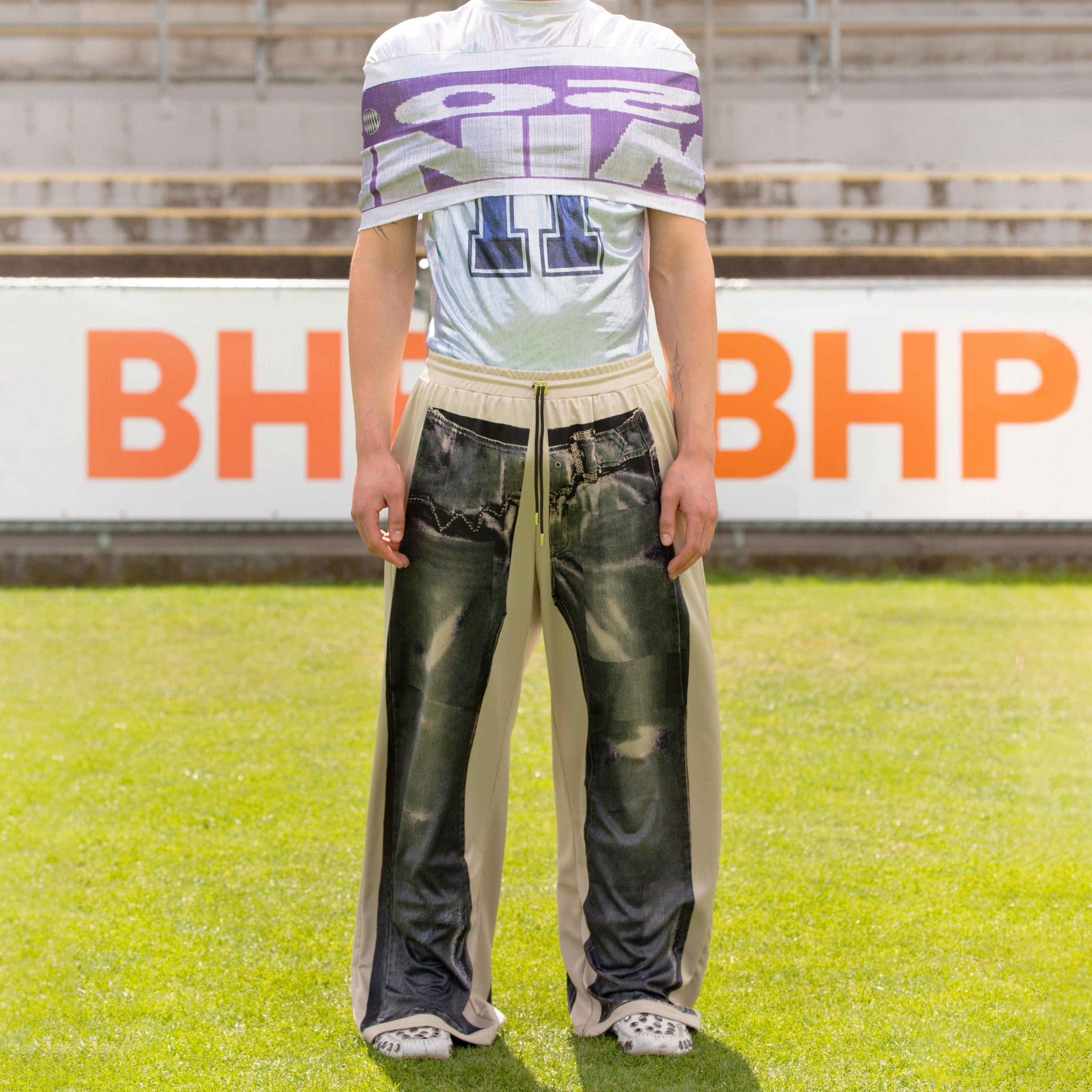 샌드 데님 트랙수트 팬츠