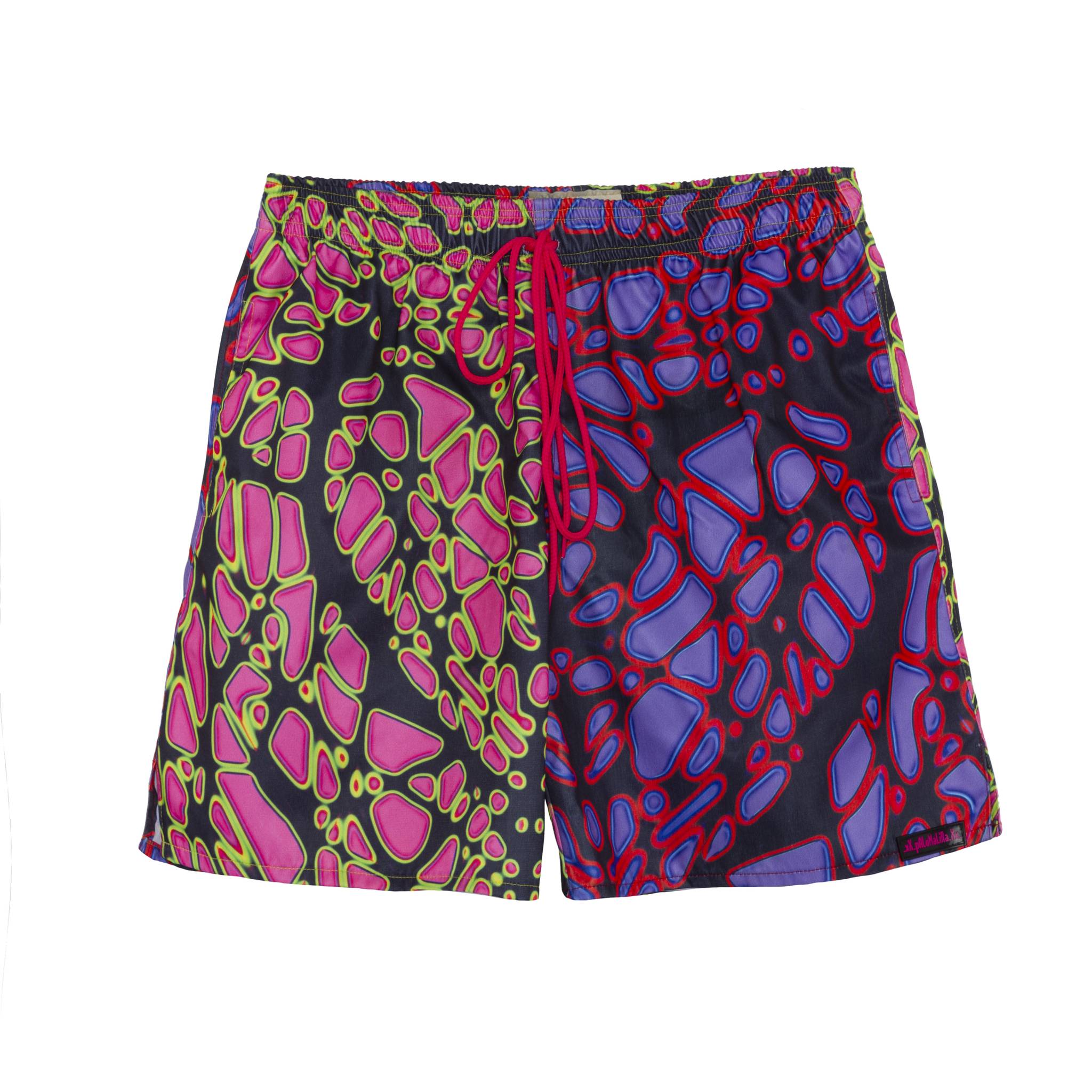 Red and Volt Web Armor Shorts