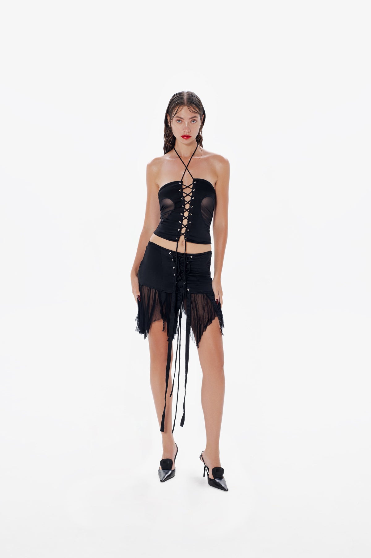 Metamorphosis Mini Skirt in Black