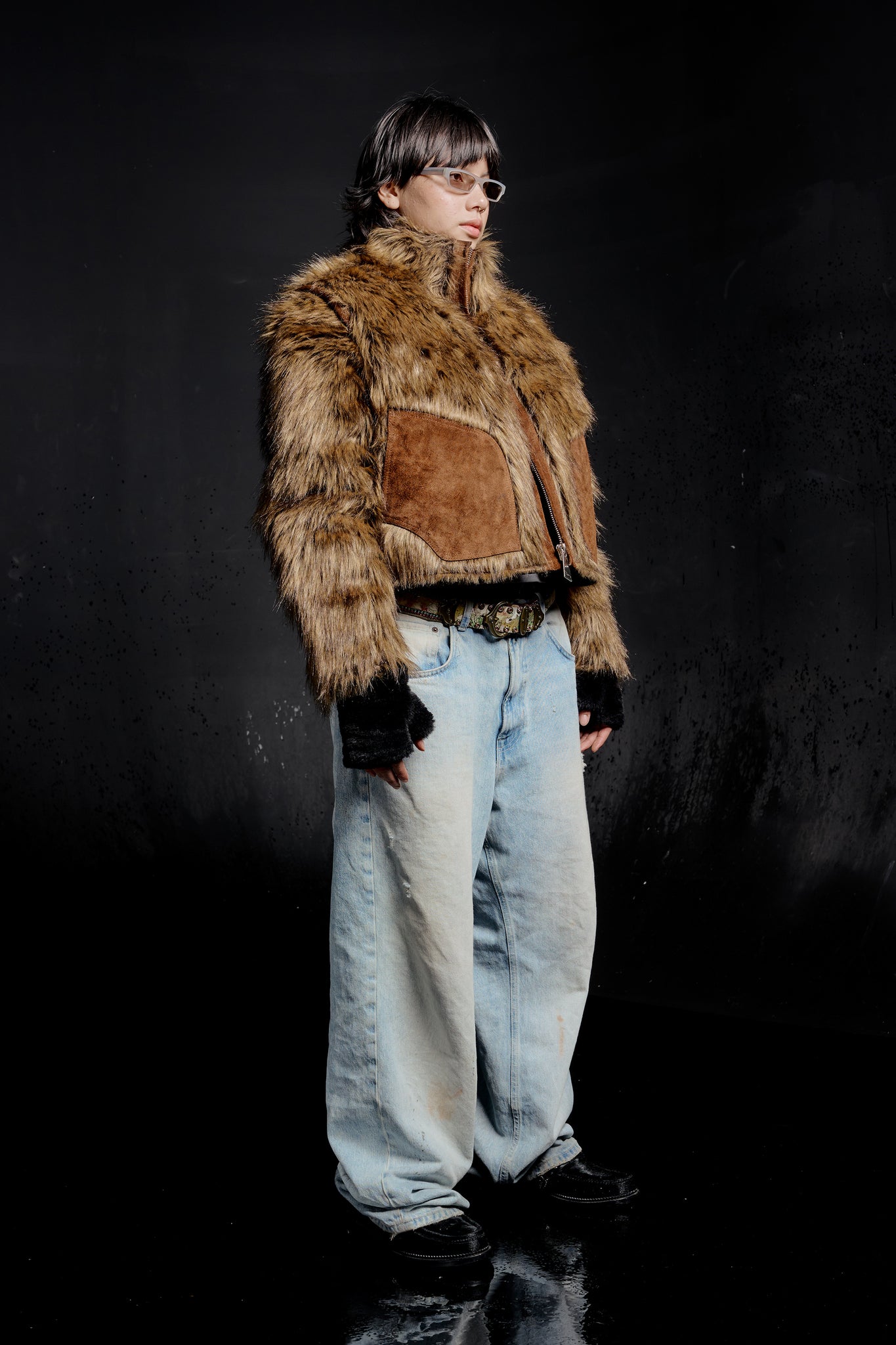 Sable Fur Bomber Jacket in Blonde