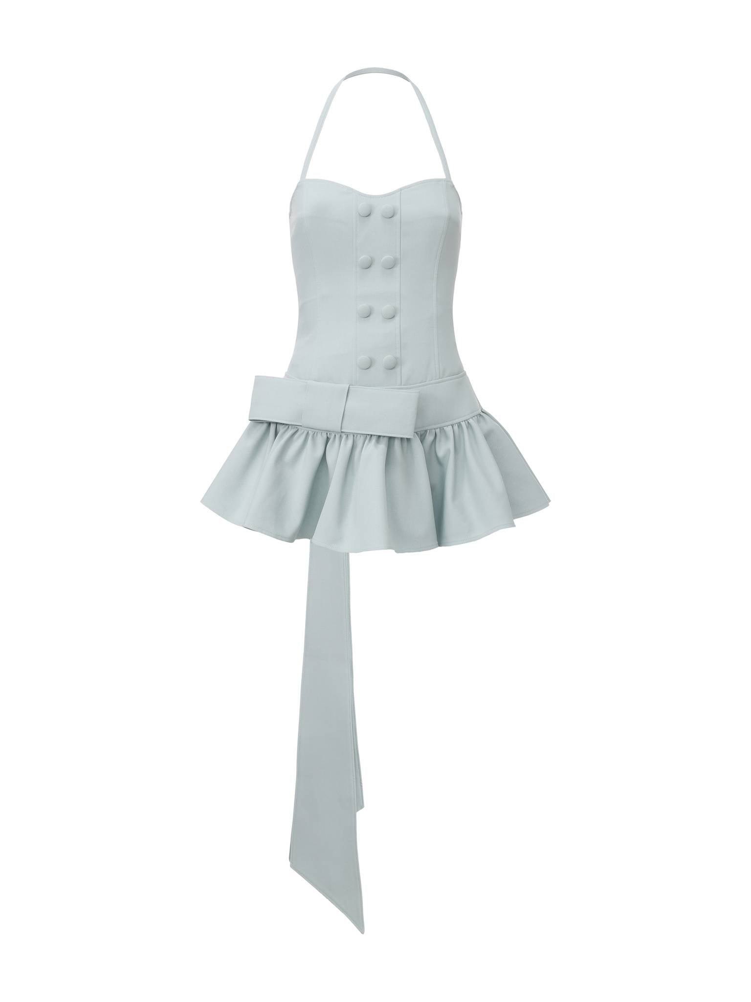 Mist Ribbon Dress in Blue