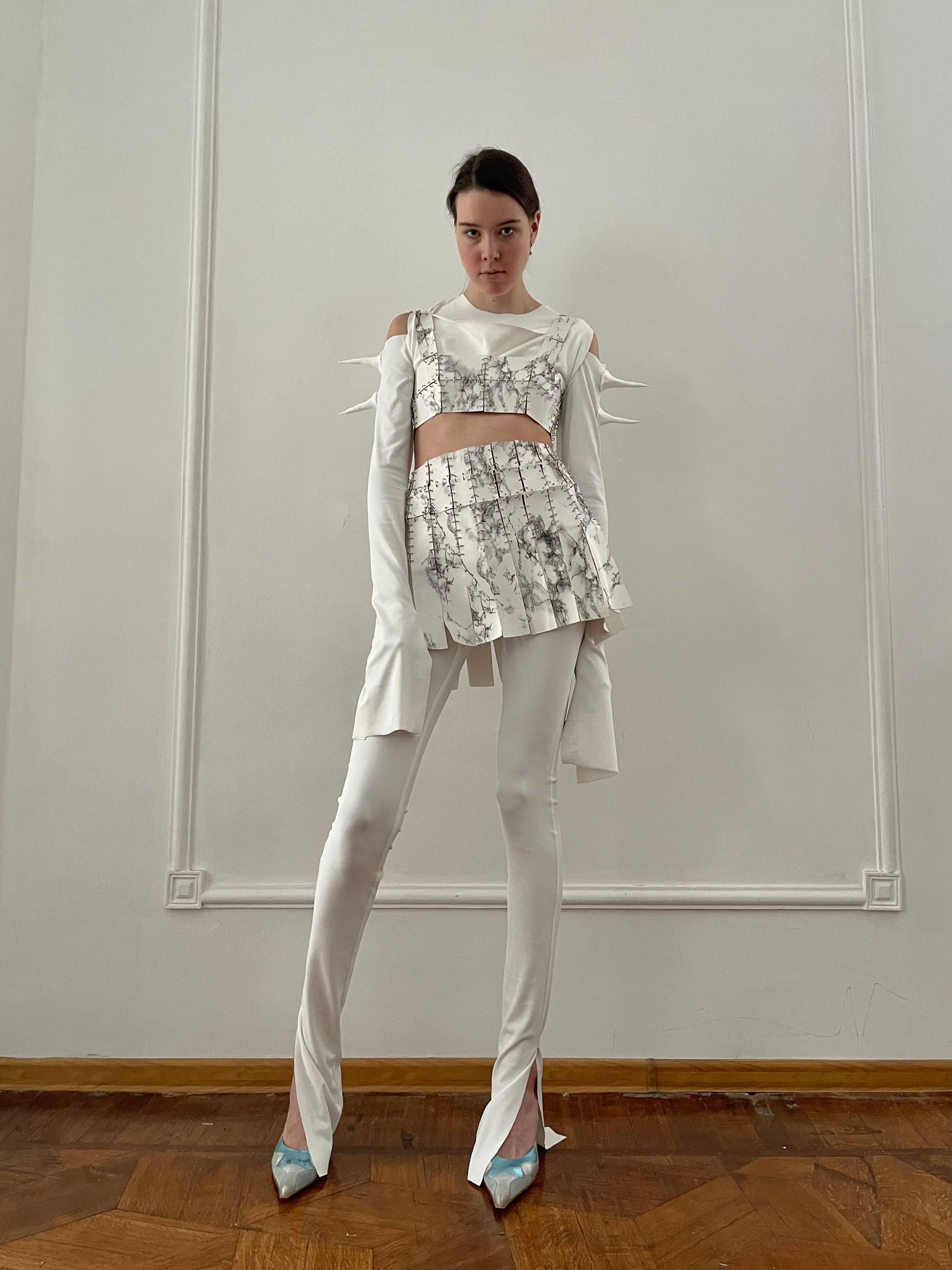 Marble Skirt in White
