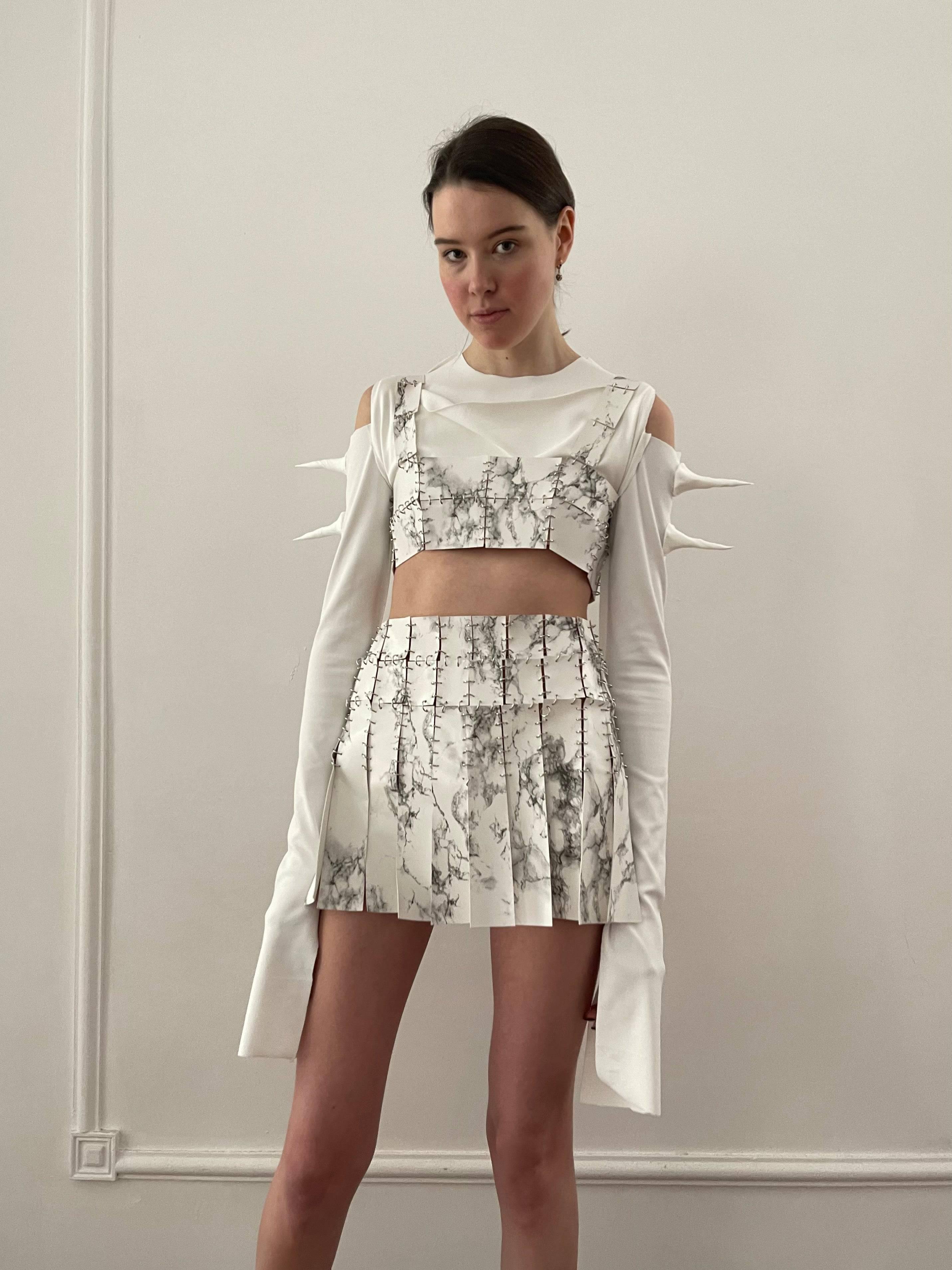 Marble Skirt in White