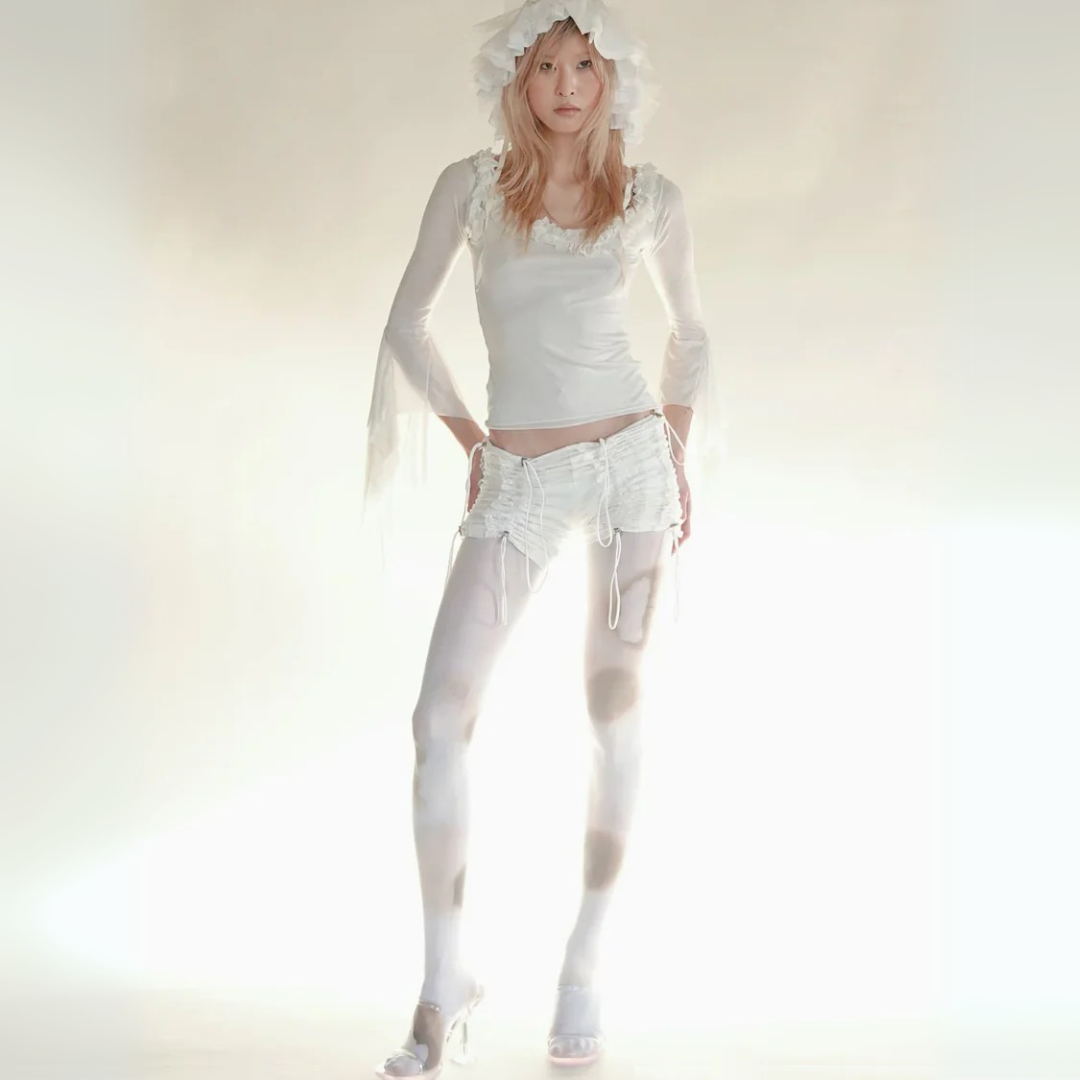 주름 장식 러플 반바지