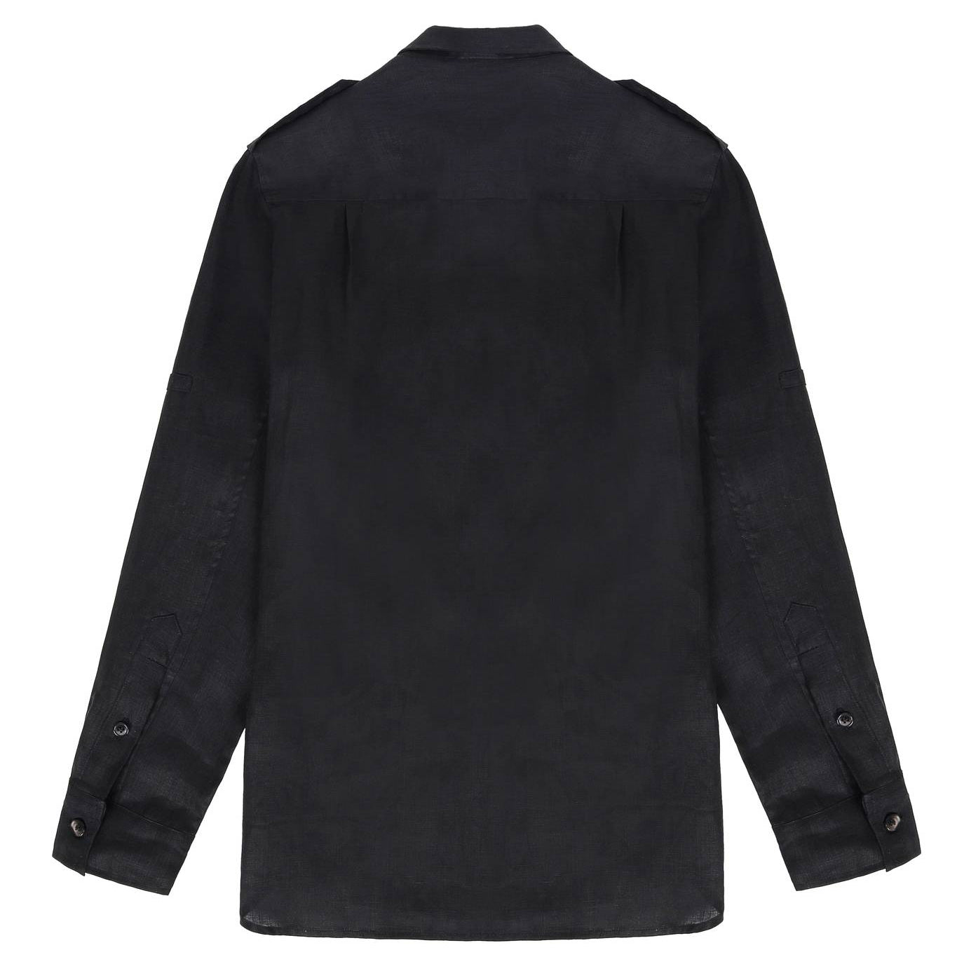 Mingus Work Shirt in Shadow Silk Black Linen