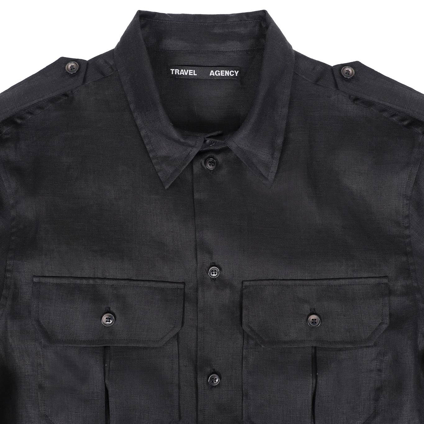 Mingus Work Shirt in Shadow Silk Black Linen