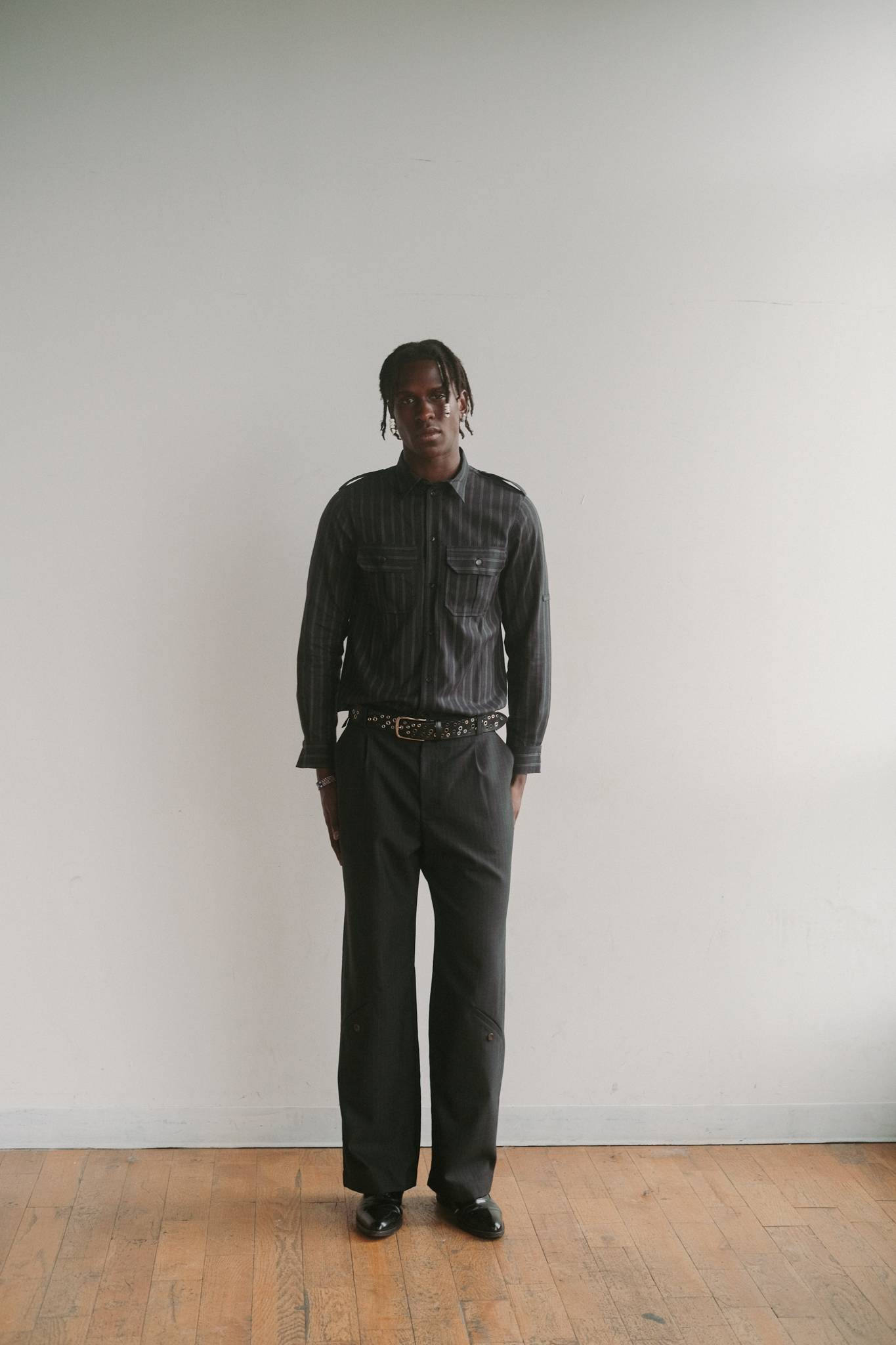 Mingus Work Shirt in Shadow Pinstripe